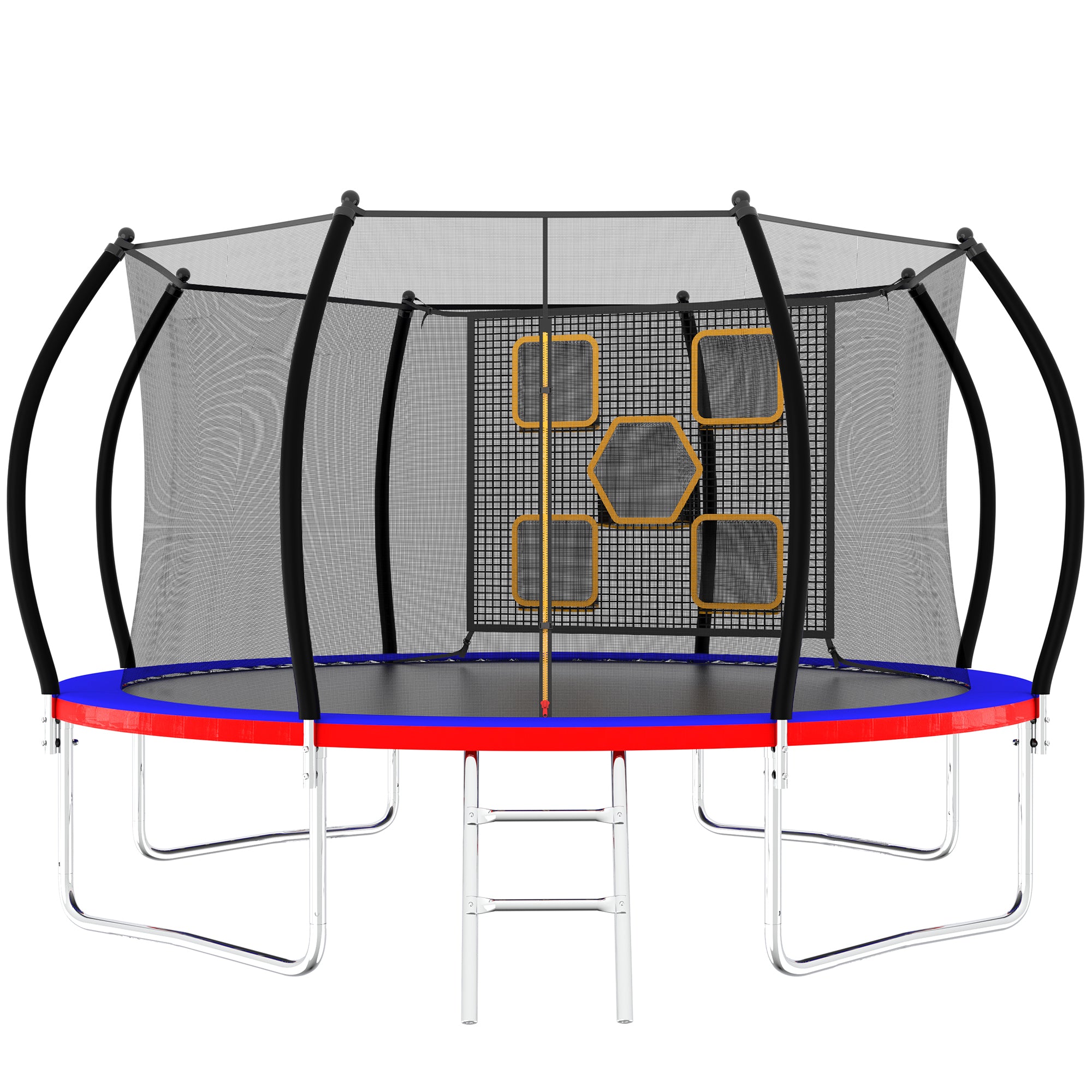 14Ft Trampoline, Outdoor Trampolines for Kids and Adults, Recreational Trampoline With Enclosure Net & Ladder, Round Trampoline Astm Approved