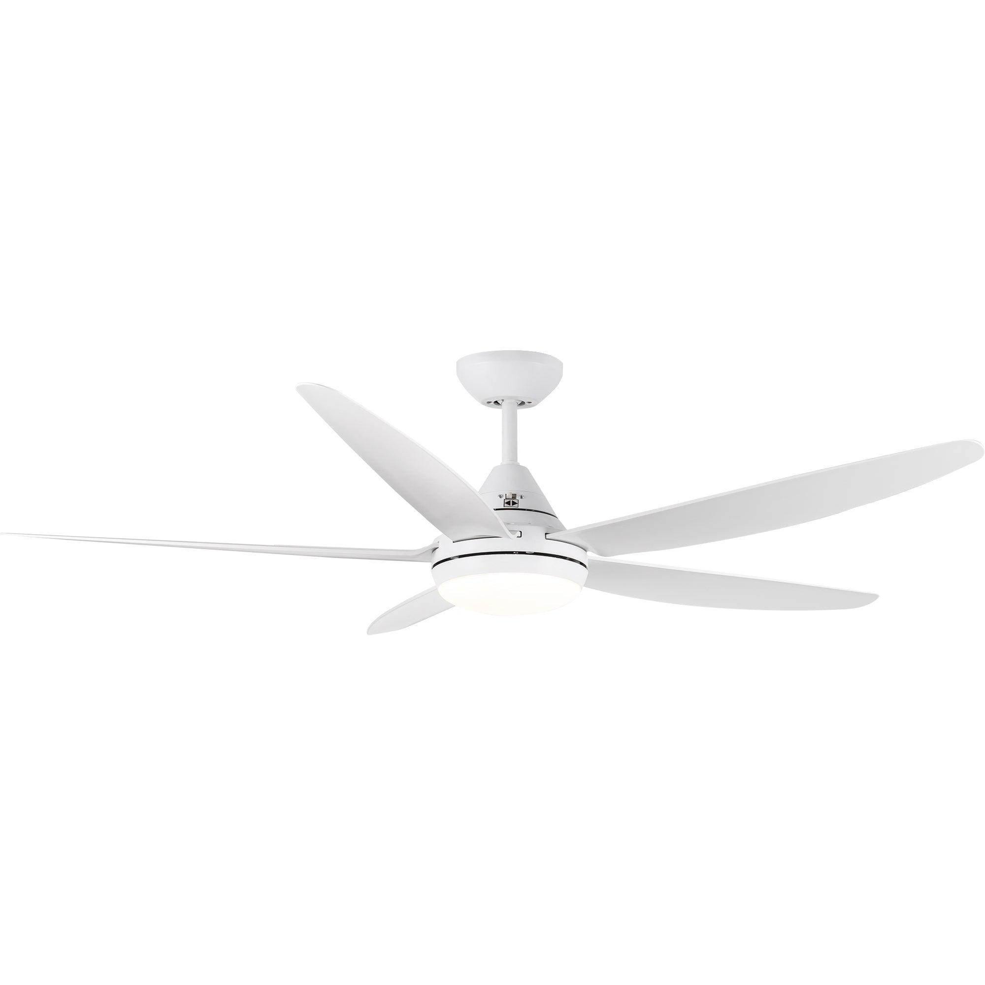 56 In Intergrated LED Ceiling Fan Lighting With White ABS Blade LamCham