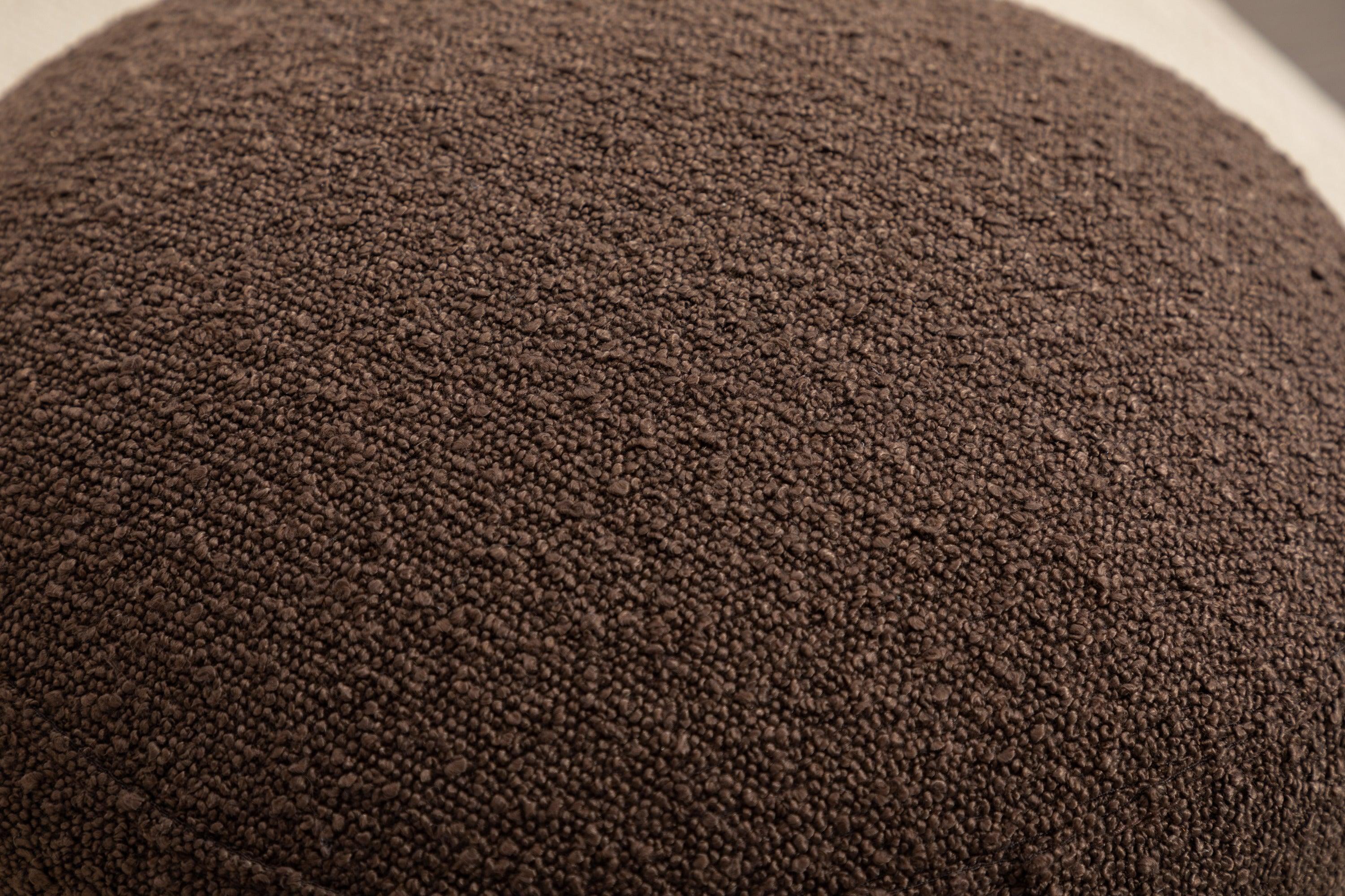 🆓🚛 Verechy Soft Boucle Round Ottoman Footrest Stool, Brown