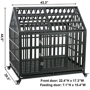 Heavy Duty Dog Cage  Pet Crate With Roof