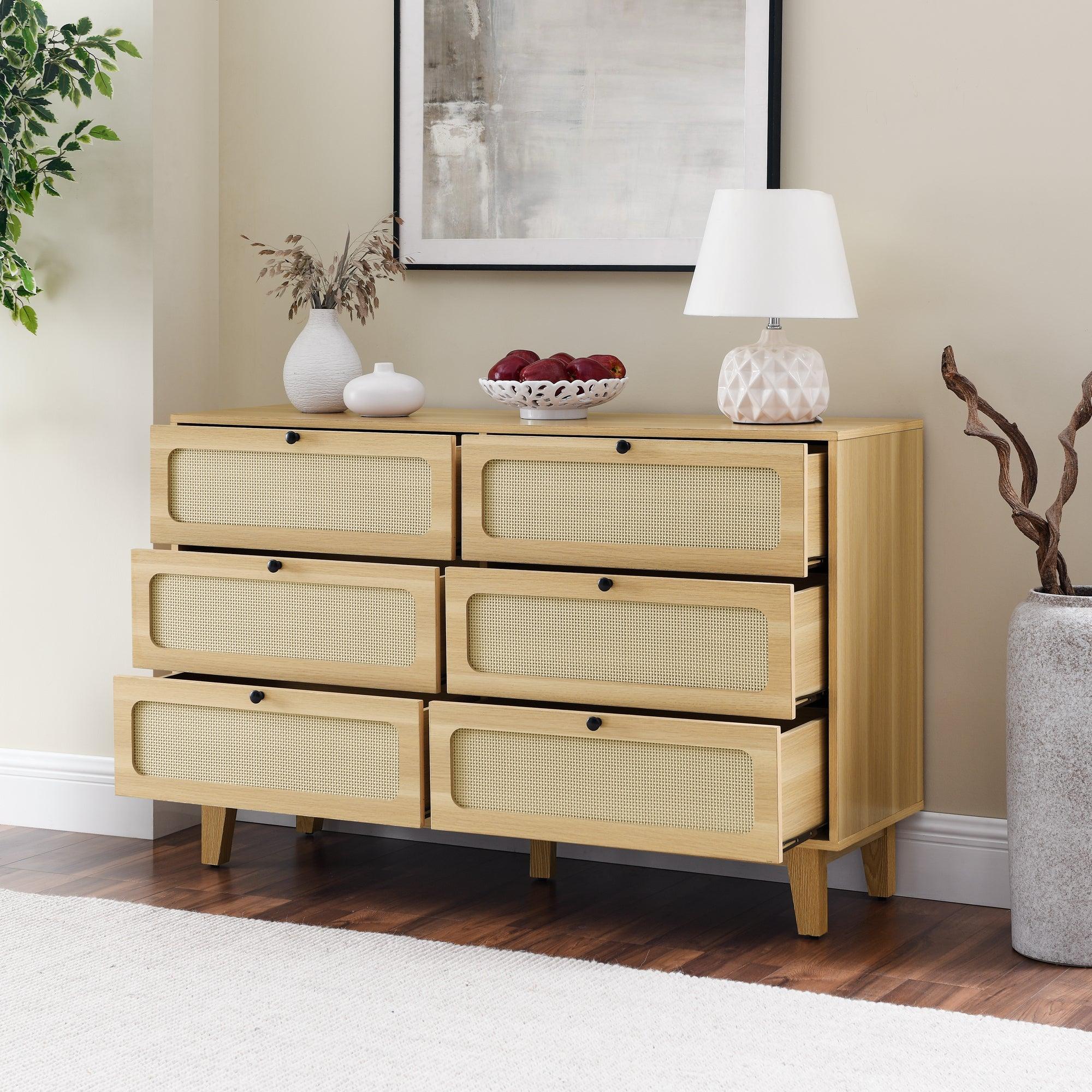 Drawer bedroom dresser, wooden antique dresser, TV cabinet bedroom living room corridor storage dresser, storage box drawer cabinet, six-drawer cabinet