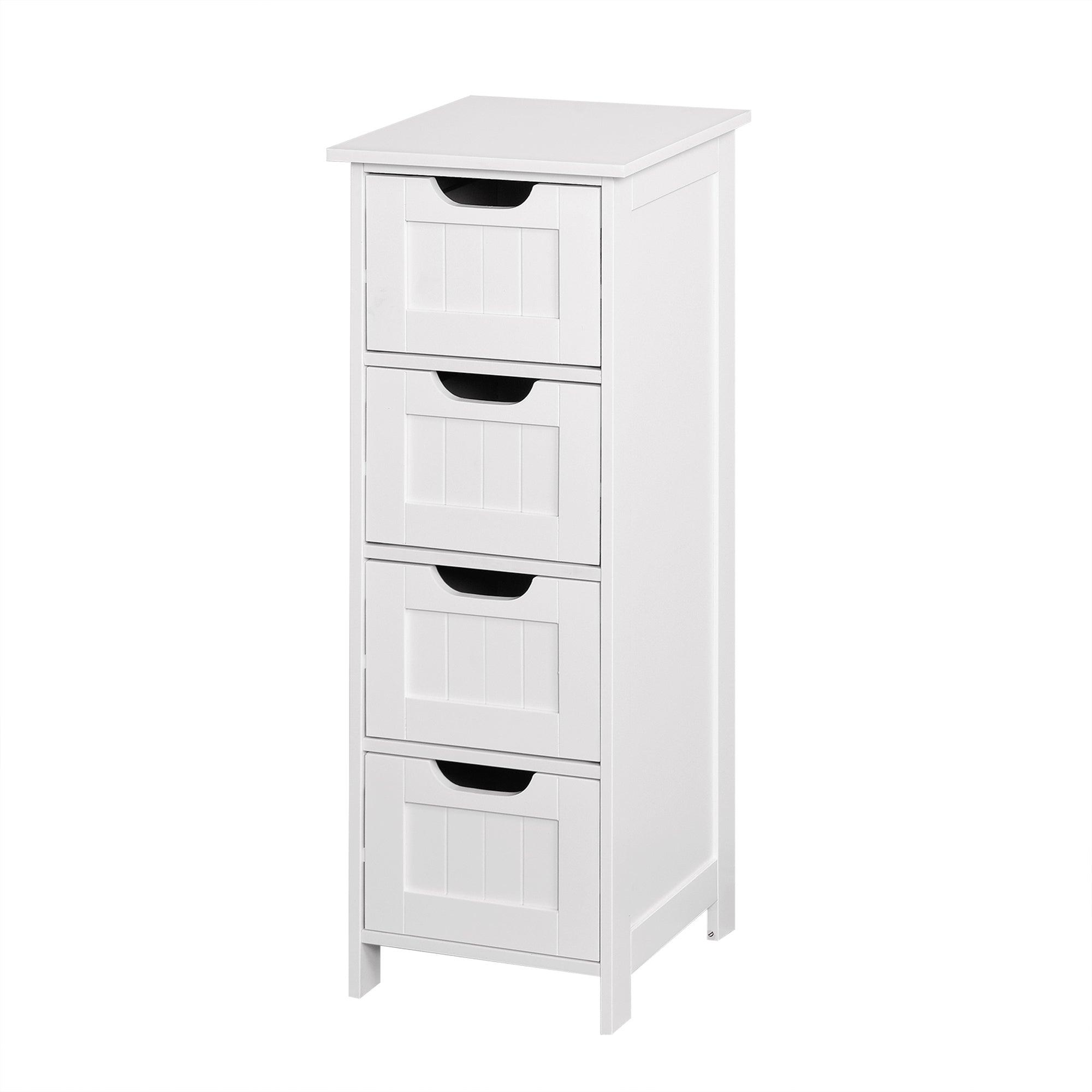 🆓🚛 White Bathroom Storage Cabinet, Freestanding Cabinet With Drawers