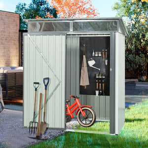 5Ft X 3Ft Outdoor Metal Storage Shed Transparent Plate White LamCham