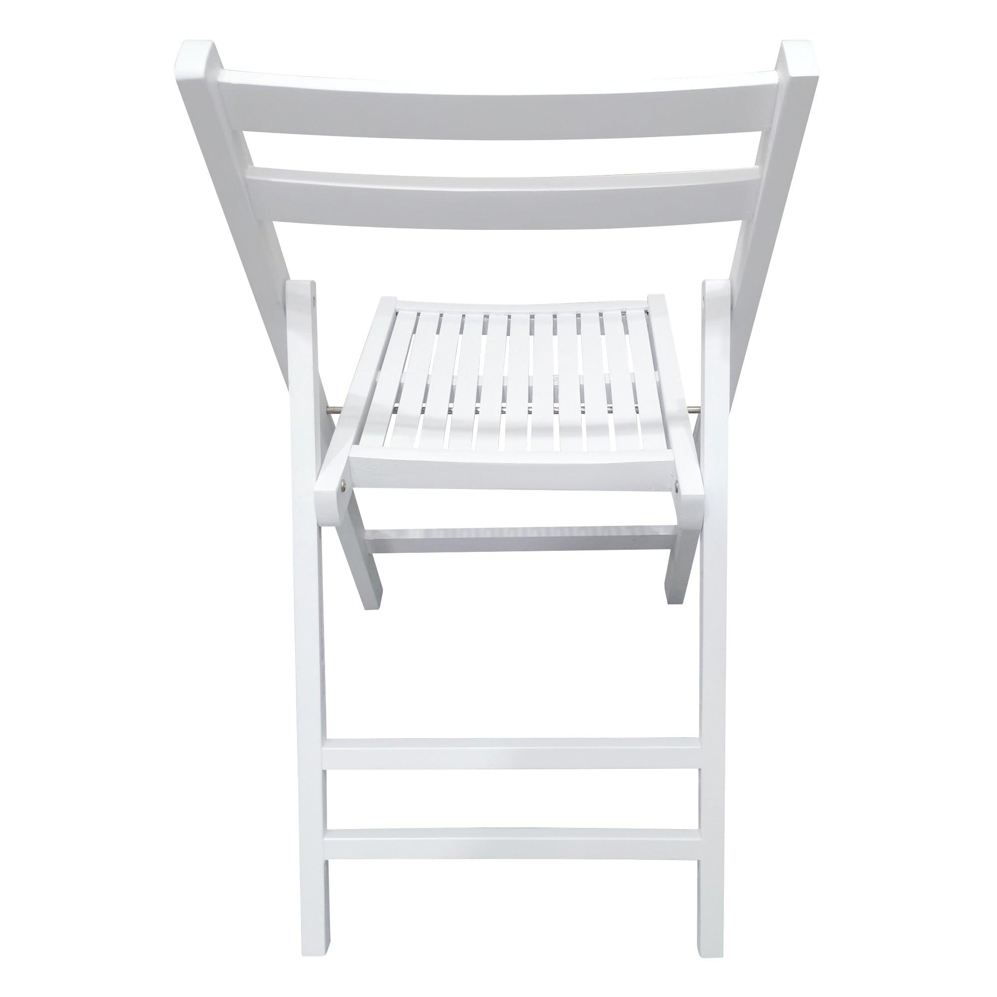 Furniture Slatted Wood Folding Special Event Chair - White, Set Of 4, FOLDING CHAIR, FOLDABLE STYLE