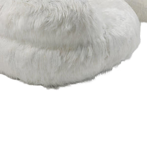 Gramanda 2-In-1 Bean Bag Chair Faux Fur Lazy Sofa & Ottoman Footstool For Adults And Kids - White