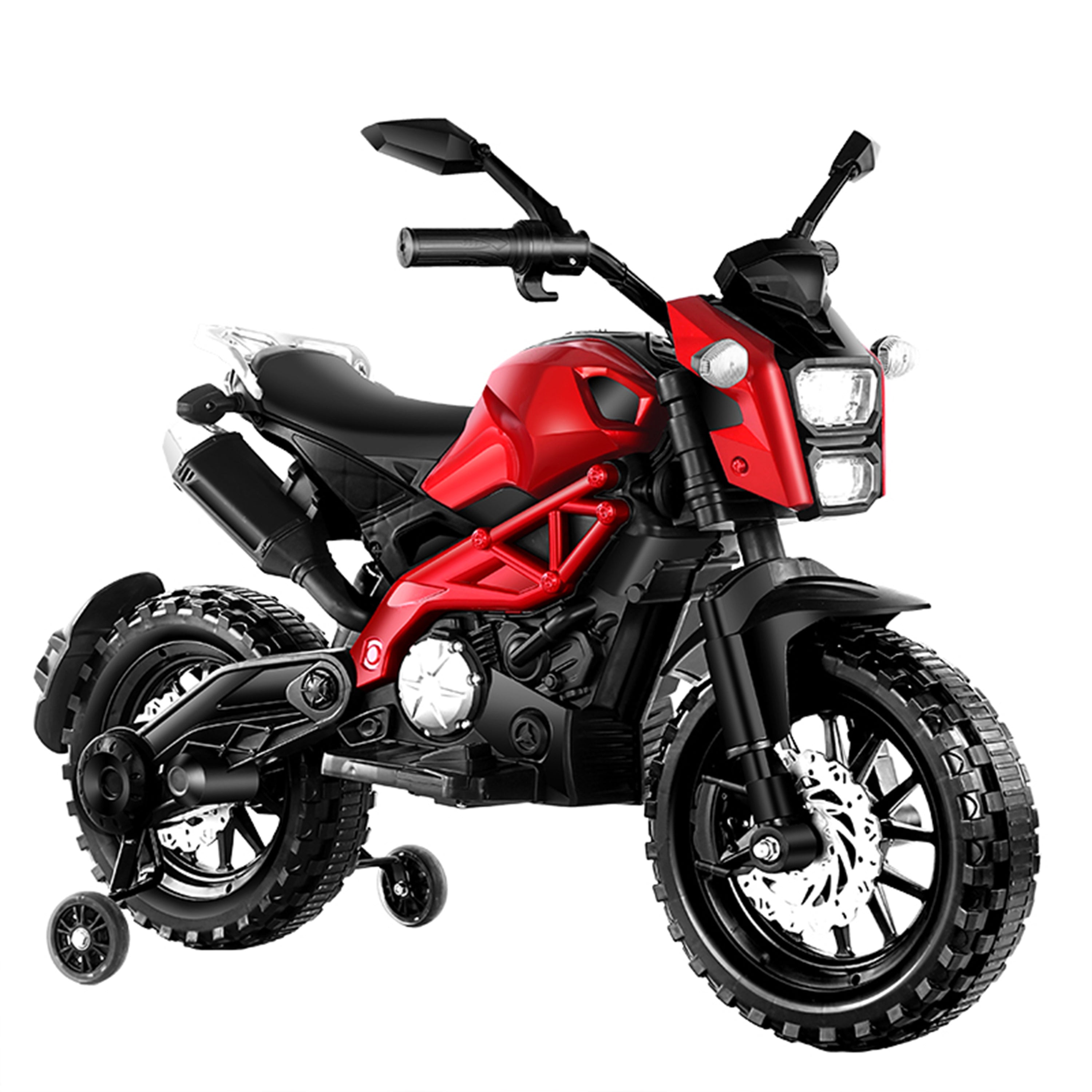 🆓🚛 Electric Motorcycle for Kids, Kids Ride On Motorcycle, Tamco 12V Electric Dirt Bike With Training Wheels, Hand Racing Foot Brake, Pu Seat, Ride On Motorcycle for 3~6 Years Boys Girls Gift