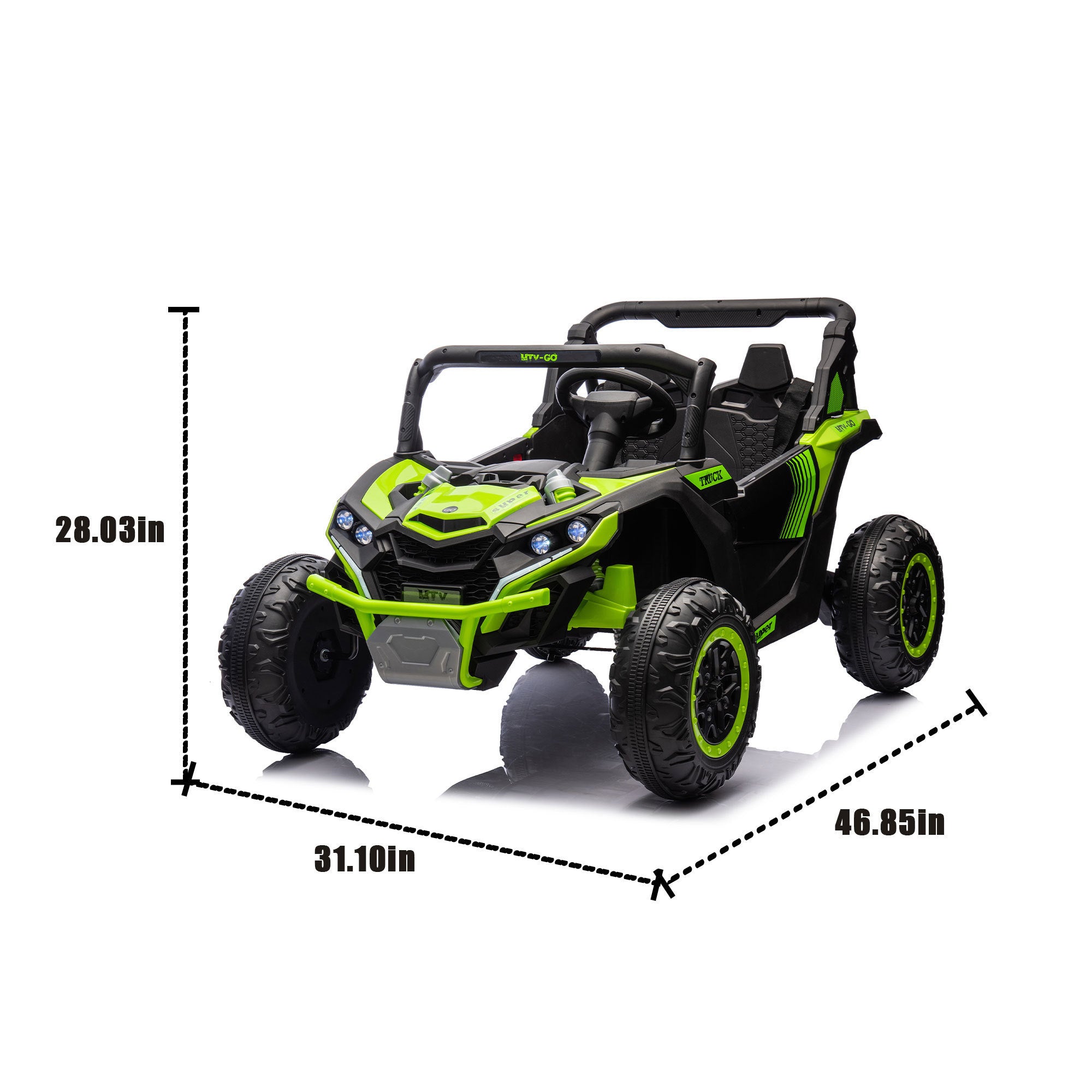 🆓🚛 24V Two-Seater Kids Ride On Utv W/Parents Remote Control, Four-Wheel Suspension, Slow Start, Large Wheel Design, Anti-Collision Bar, Storage Space, Music, Usb, Bluetooth, Volume Control, Led Lights for Kids 3+.