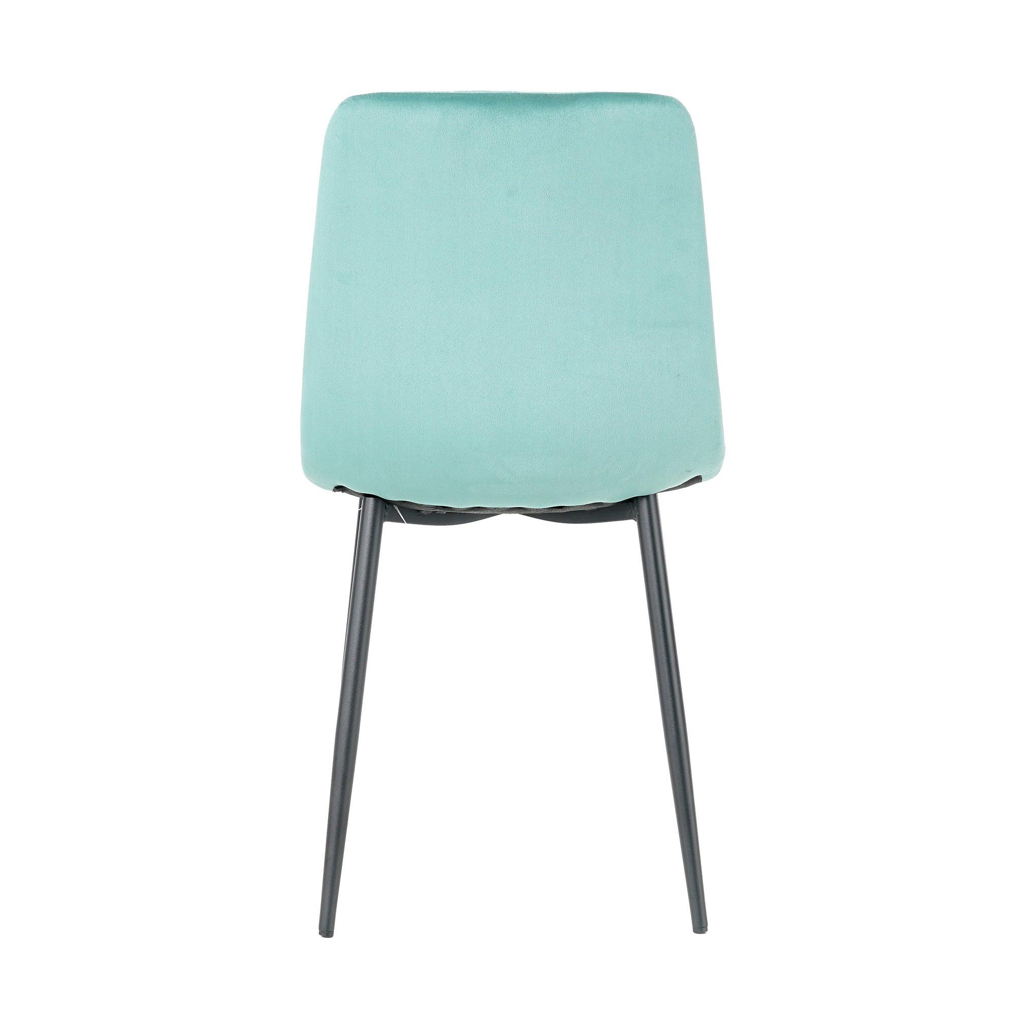 GIKILI Modern Dining Kitchen Chairs with Black Coated Metal Legs (set of 4), Teal