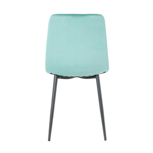 GIKILI Modern Dining Kitchen Chairs with Black Coated Metal Legs (set of 4), Teal