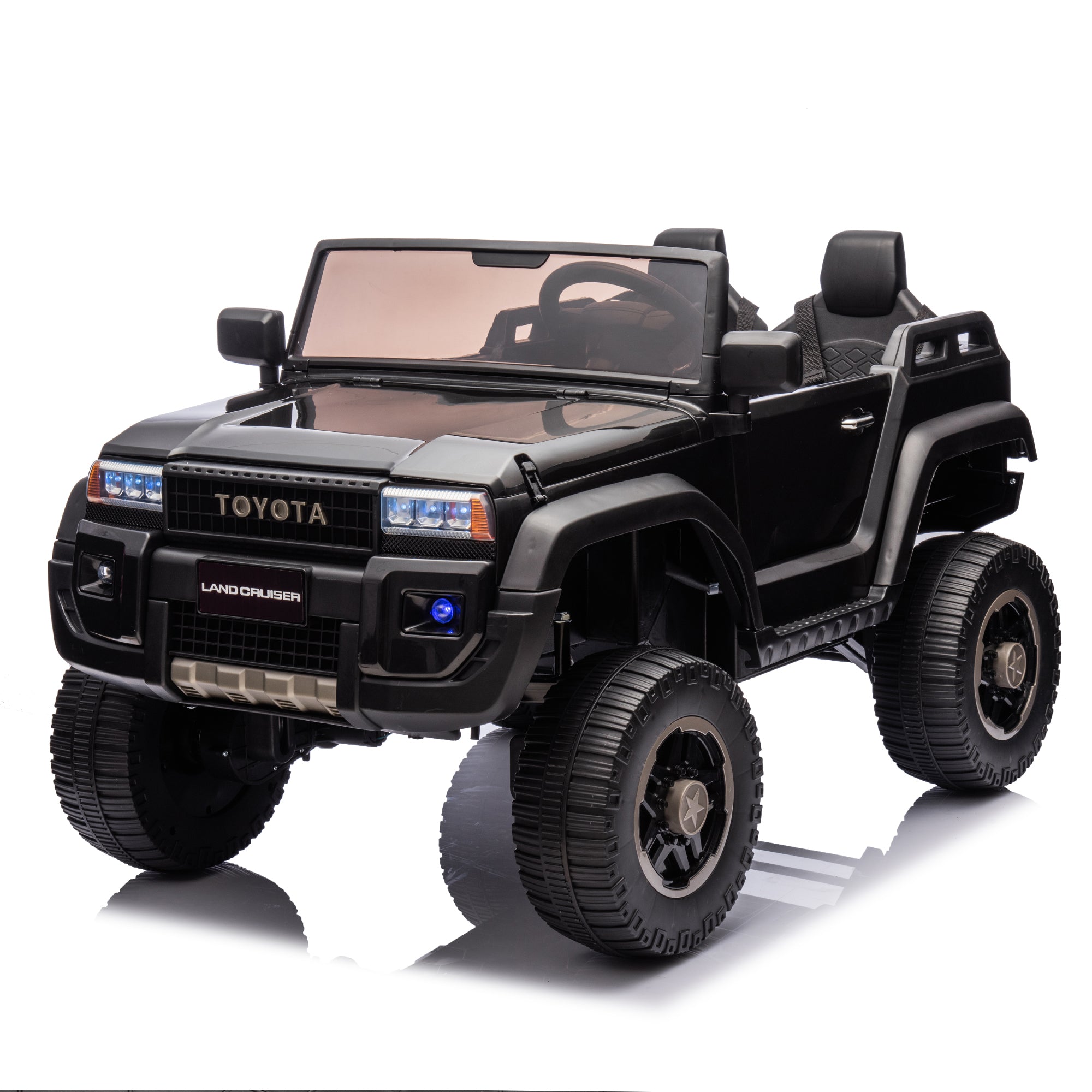 24V Two-Seater Kids Ride On Car W/Parents Remote Control, Licensed Toyota Lc250, 110W Motors, With Shovel, Three-Point Seat Belt, Slow Start, Speed Adjustment, Bluetooth, Music for Kids Aged 3+.