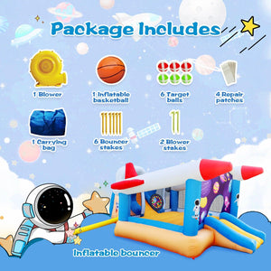 6 In 1 Outdoor Indoor Inflatable Bouncer For Kids Target Ball Basketball Slide With Blower LamCham