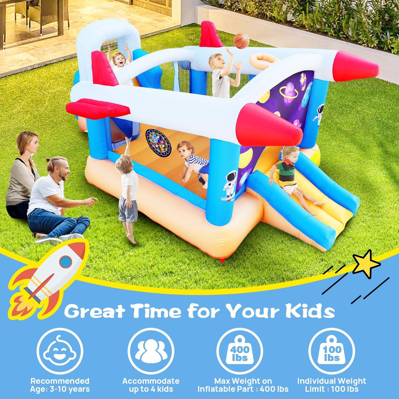 6 In 1 Outdoor Indoor Inflatable Bouncer For Kids Target Ball Basketball Slide With Blower LamCham