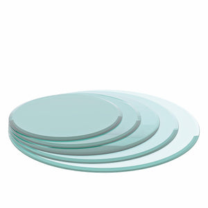 CALMY 38.6" Inch Round Tempered Glass Table Top Clear Glass 2/5" Inch Thick Beveled Polished Edge