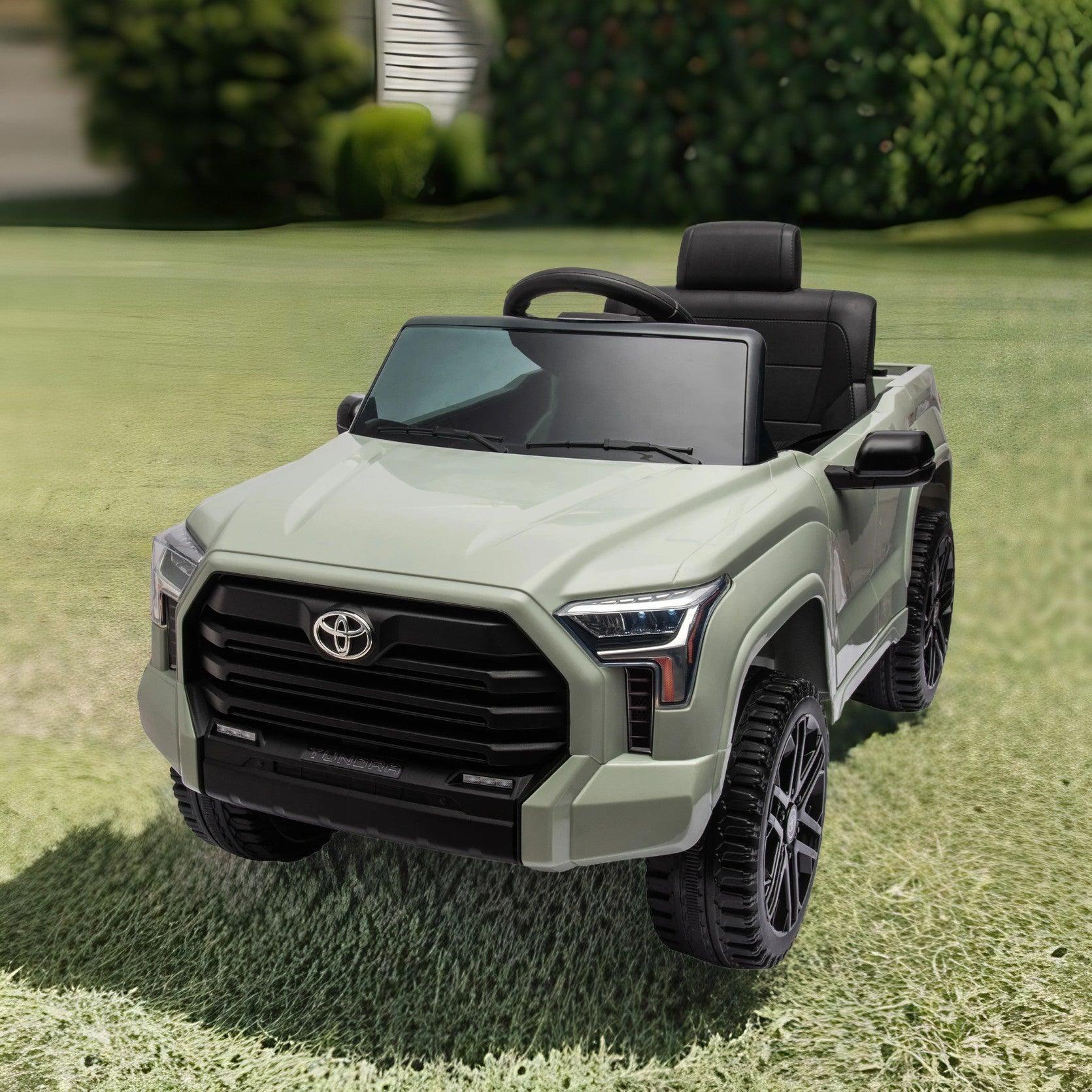 🆓🚛 Officially Licensed Toyota Tundra Pickup, Electric Pickup Car Ride On for Kid, 12V Electric Ride On Toy, 2.4G W/Parents Remote Control, Electric Car for Kids, Three Speed Adjustable, Power Display