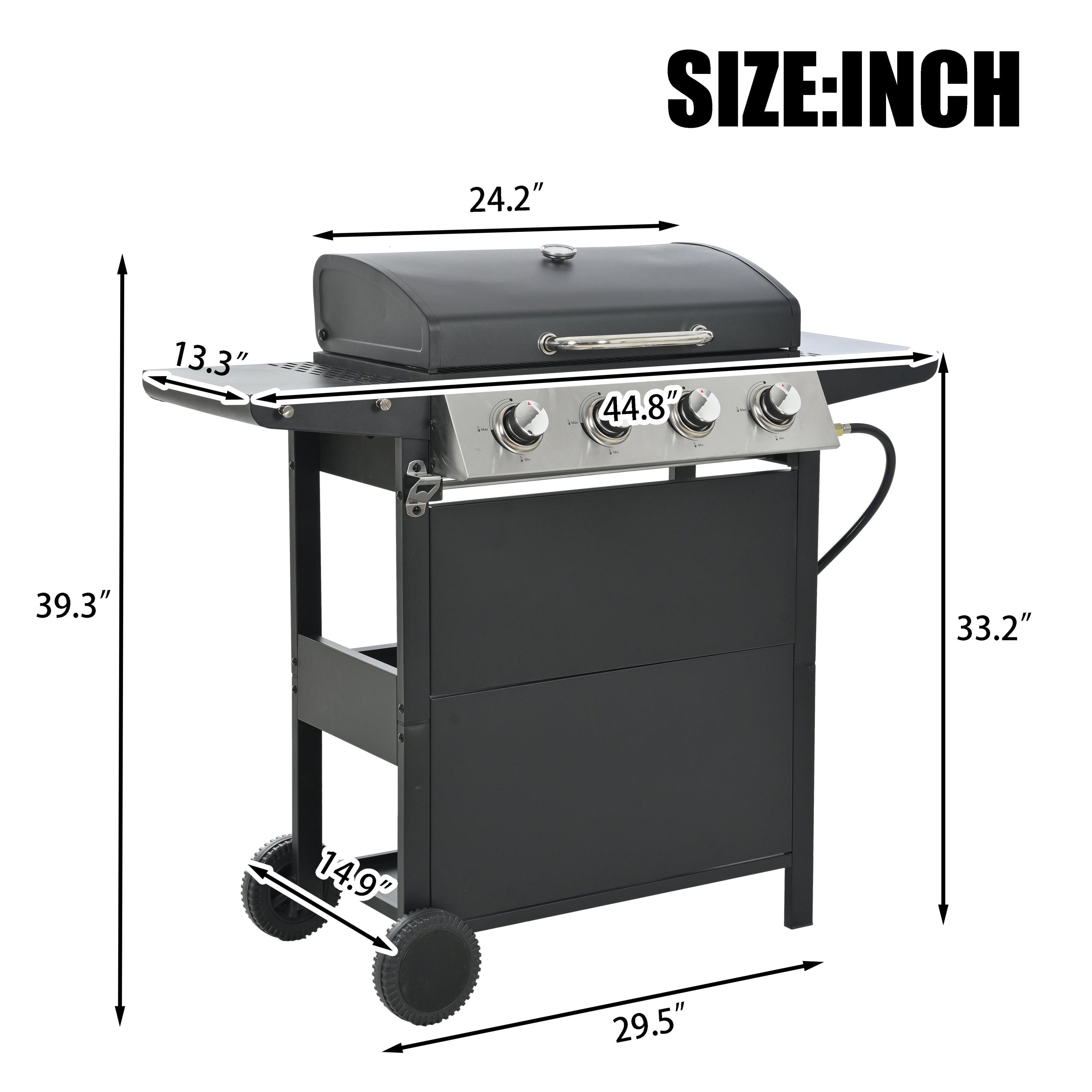 🆓🚛 Propane Grill 4 Burner Barbecue Grill Stainless Steel Gas Grill