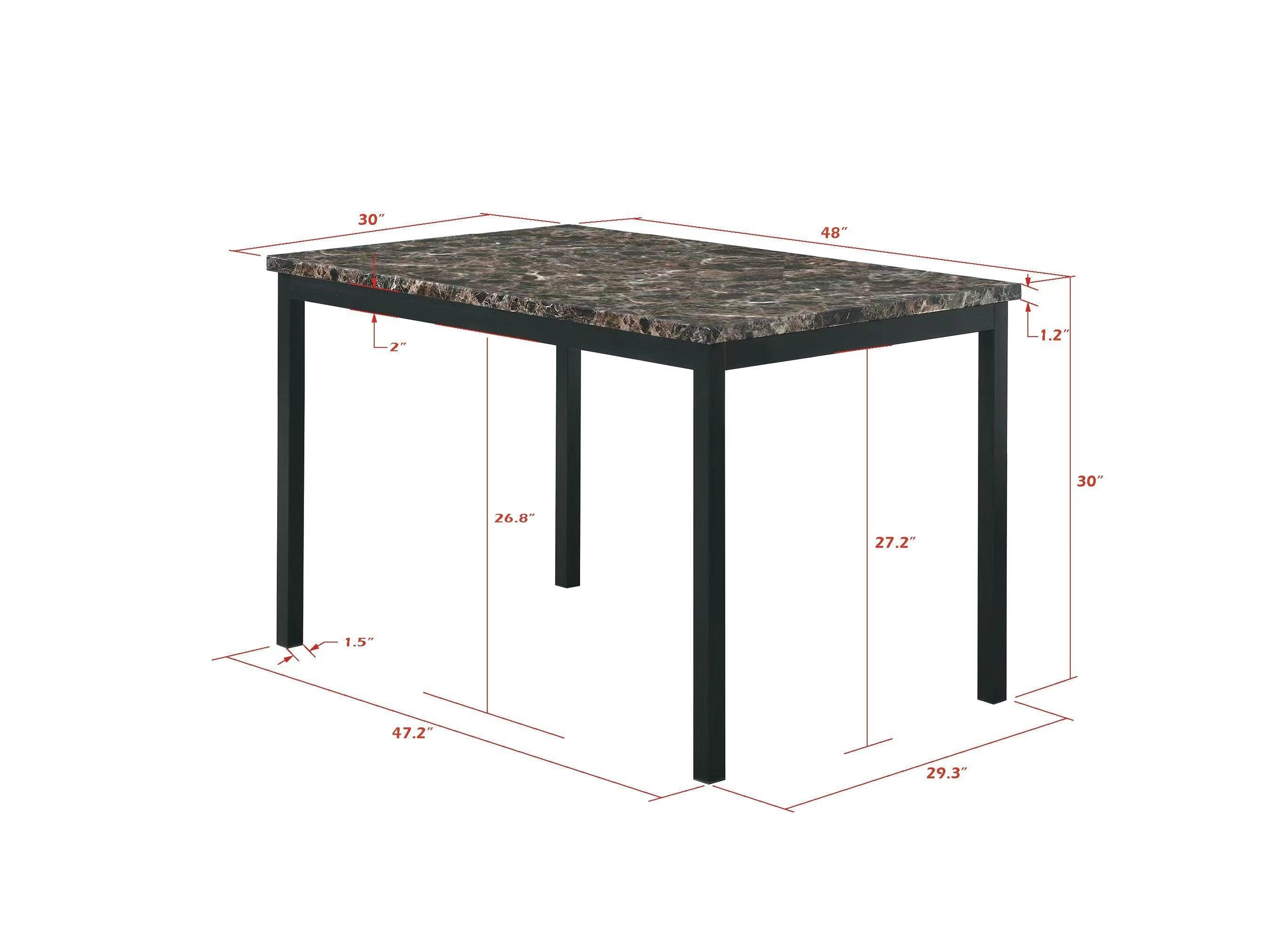 🆓🚛 Faux Marble Top Metal Frame Dinette Table