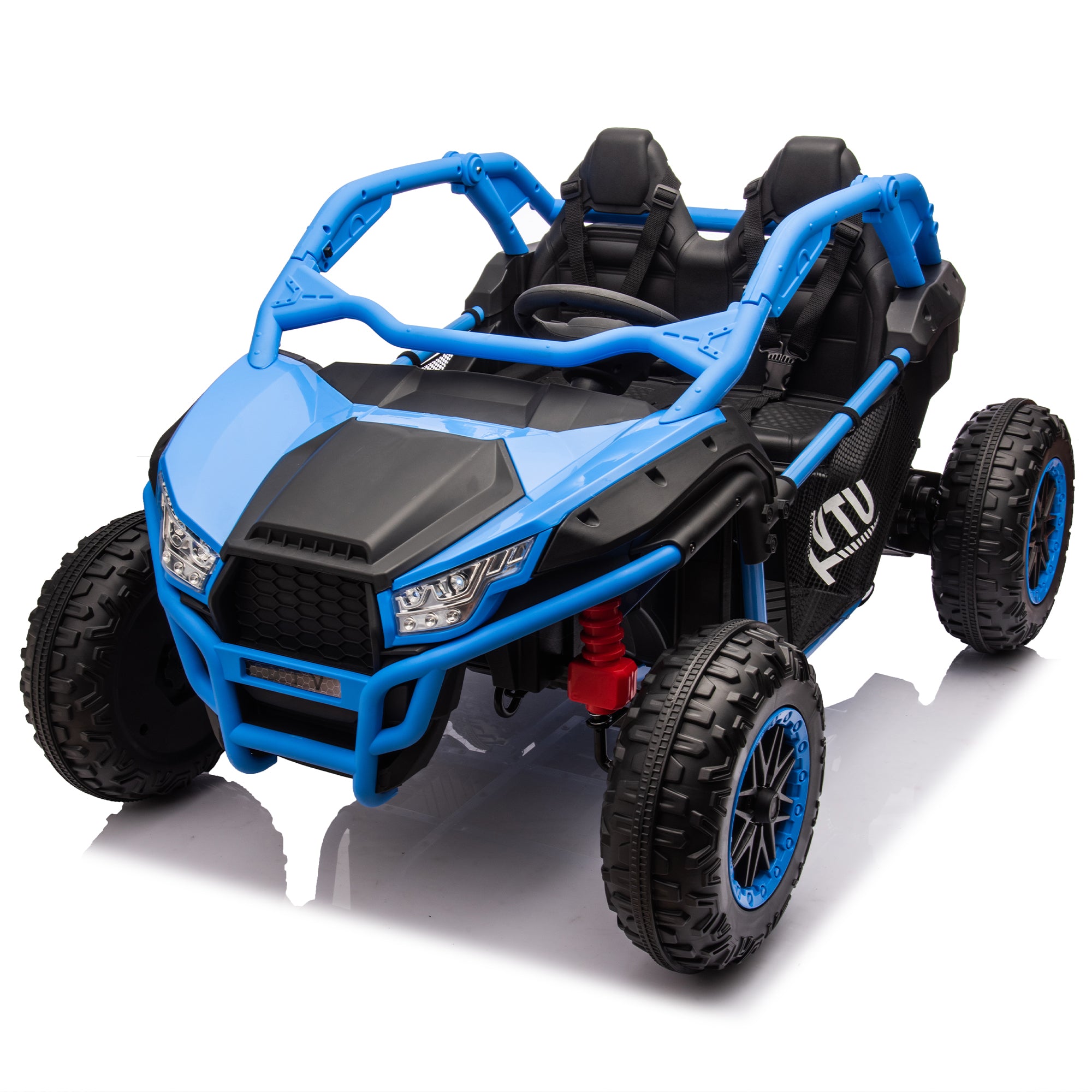 24V Two-Seater Kids Ride On Utv W/Parents Control, 20In Seat Width, 400W Super High Power, Four-Wheel Suspension, Bluetooth, Mp3, Usb, Led Light, Horn, Rear Storage Space, Speeds 3.73-4.97Mph for Kids Aged 3+.