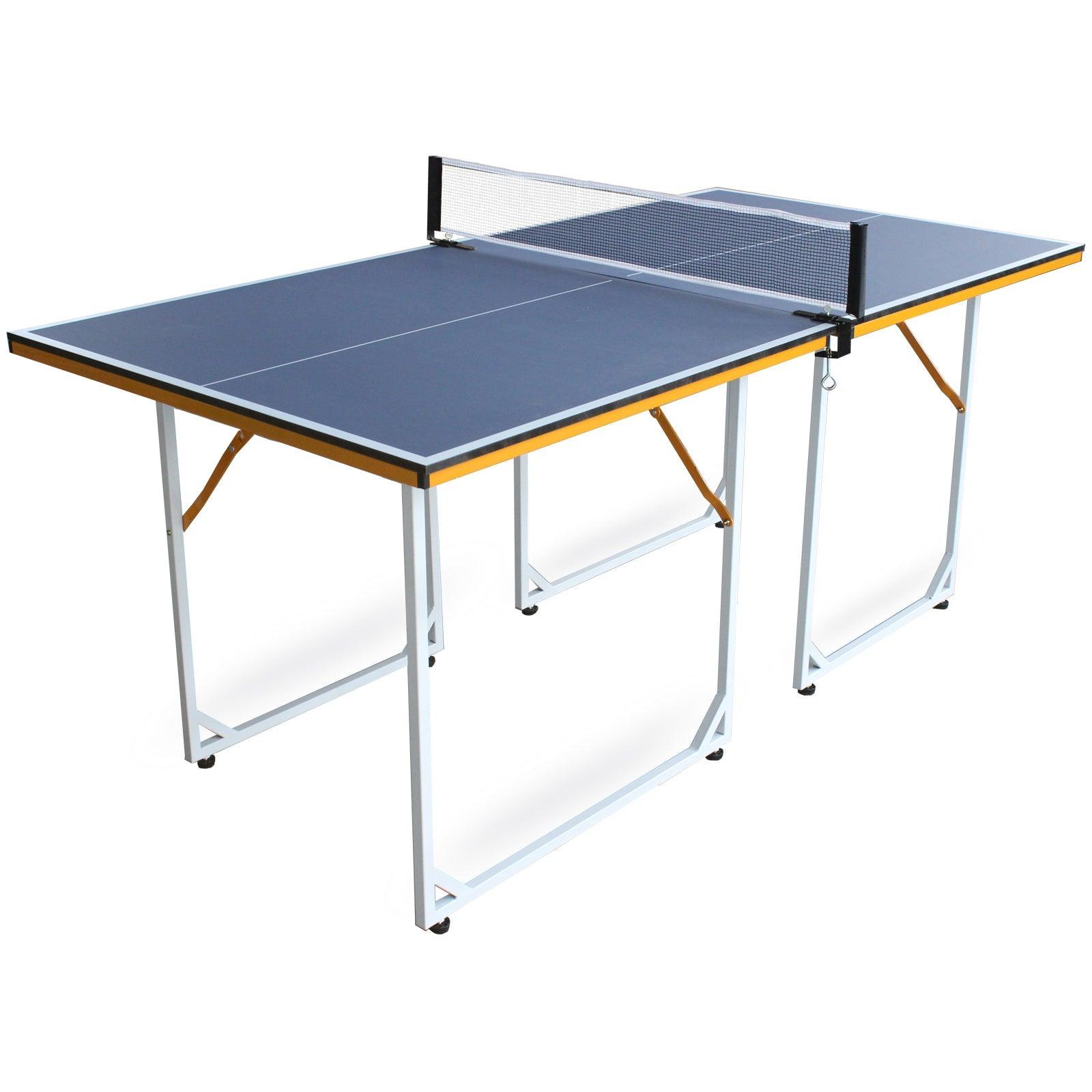 6Ft Mid-Size Table Tennis Table Foldable & Portable Ping Pong Table Set For Indoor & Outdoor Games With Net, 2 Table Tennis Paddles And 3 Balls LamCham