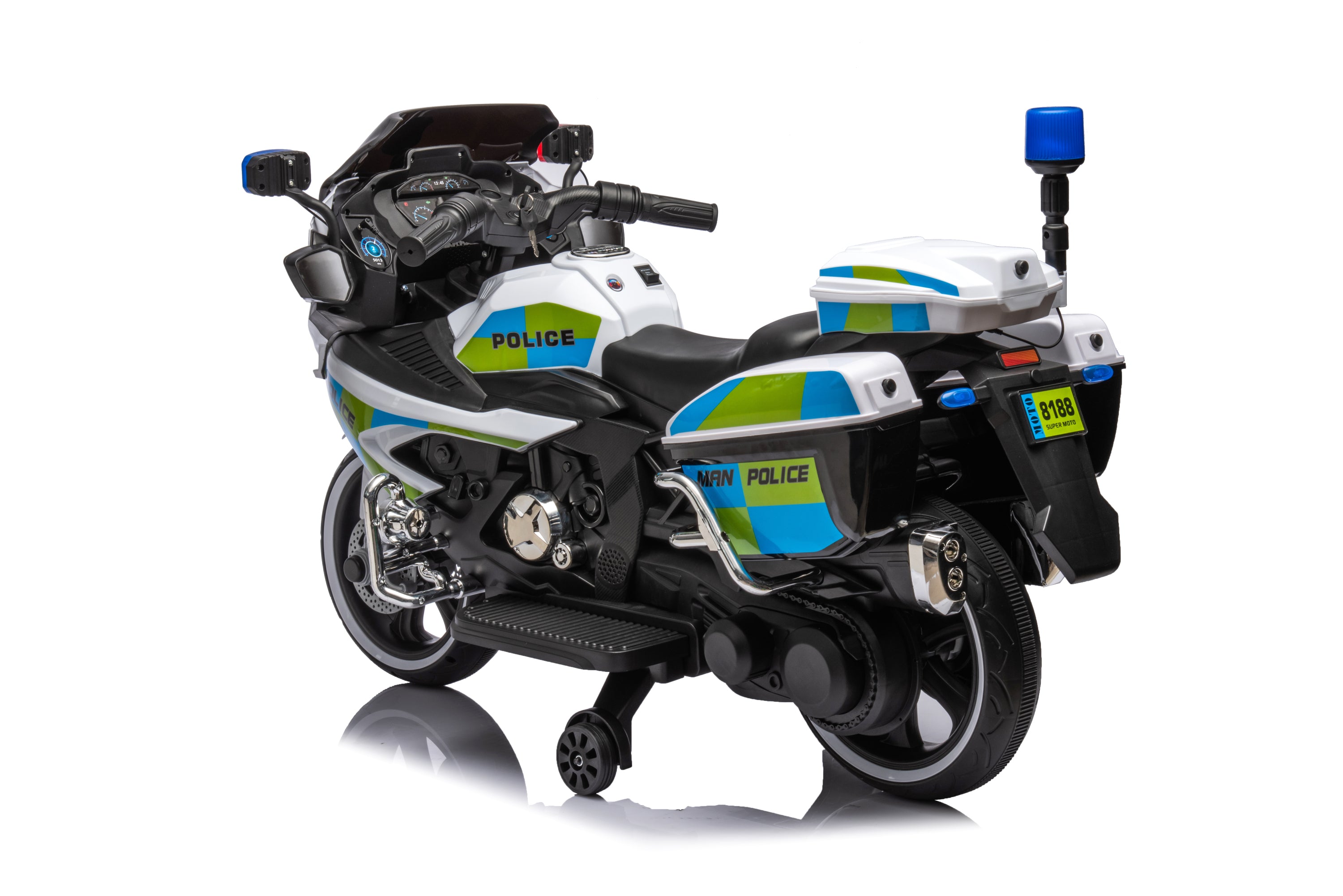 🆓🚛 Kids Ride On Police Motorcycle, 12V Electric Motorcycle for Toddler, Forward/Reverse, Music, Gift for Boys Girls