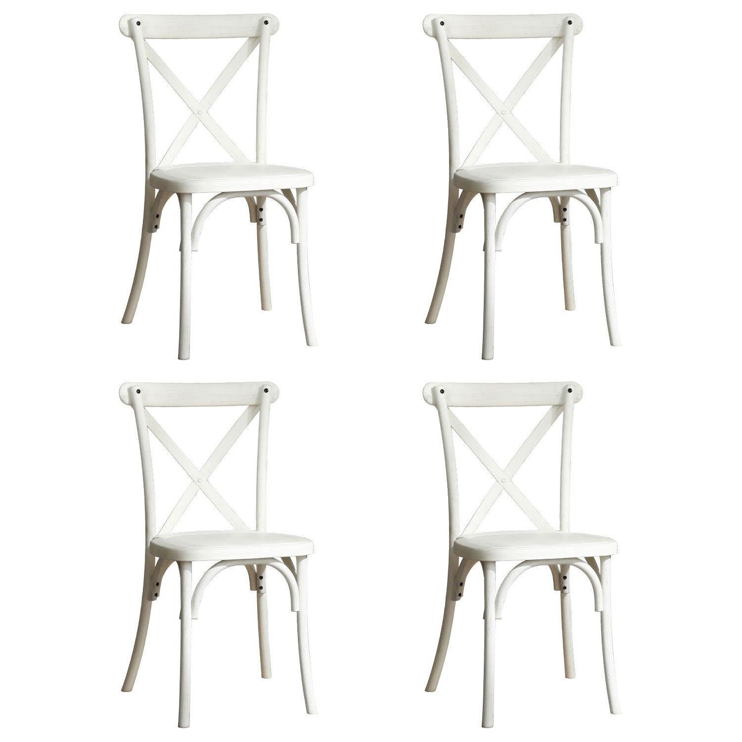 🆓🚛 4-Pack Resin X-Back Chair, Mid Century Chair Modern Farmhouse Cross Back Chair for Kitchen, Lime Wash