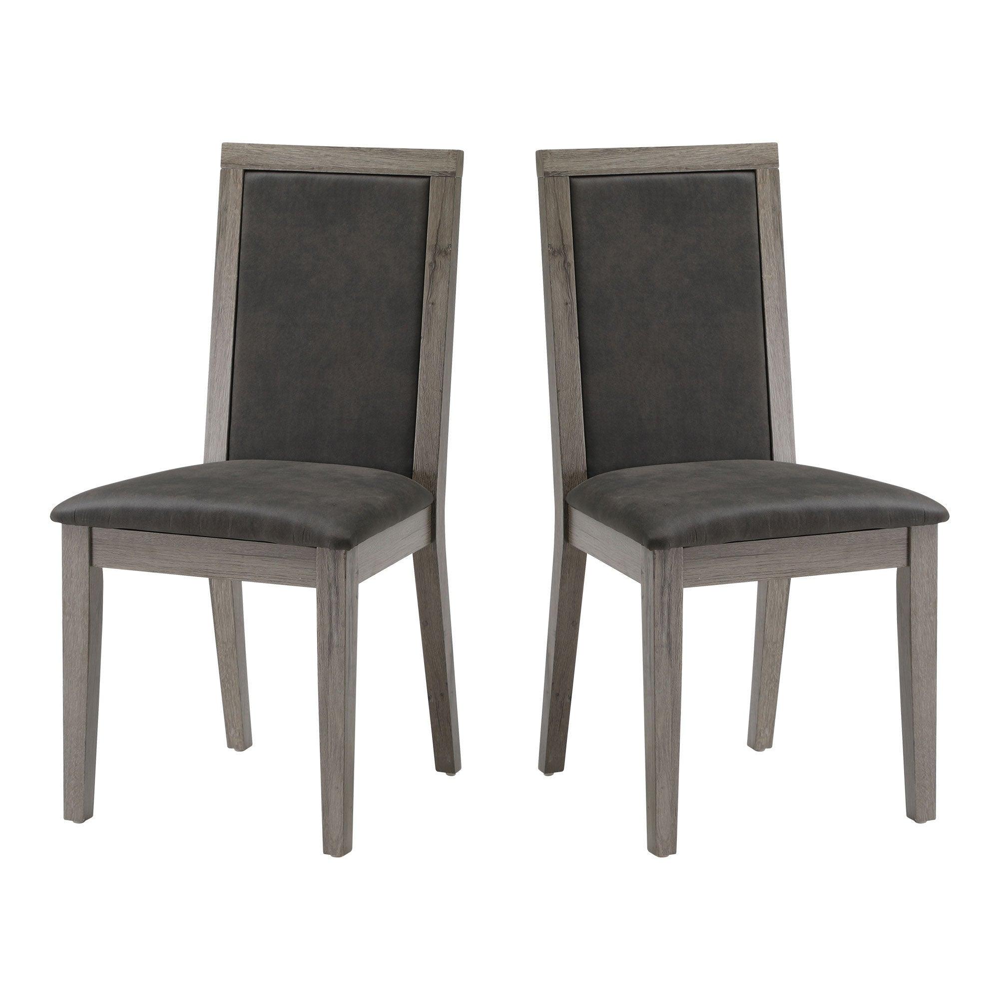 Dining Chairs Set of 2 Wood Dining Room Chair with MDF + sponge Back, Kitchen Room Chair Side Chair, Light grey Base with Grey Cushion