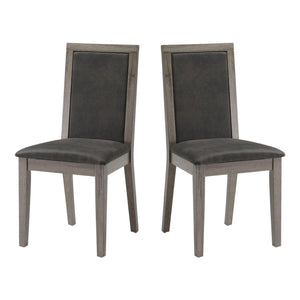 Dining Chairs Set of 2 Wood Dining Room Chair with MDF + sponge Back, Kitchen Room Chair Side Chair, Light grey Base with Grey Cushion