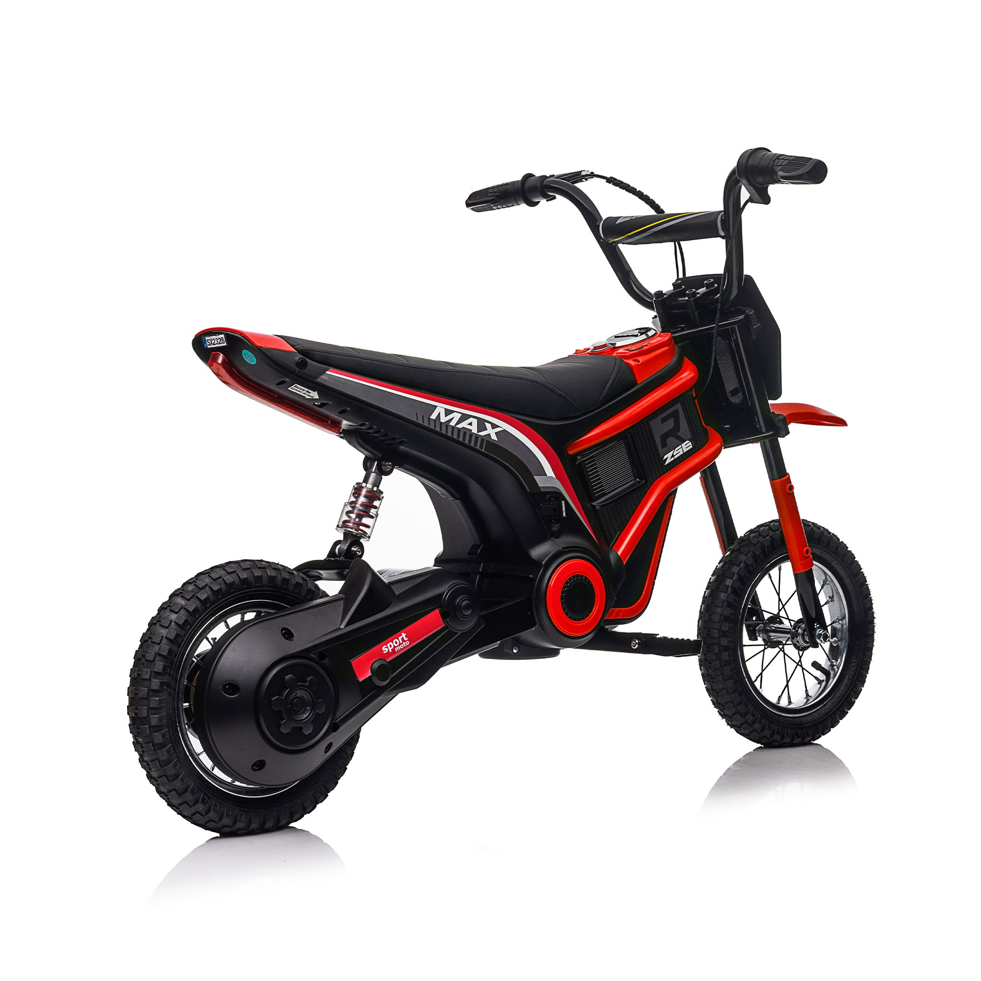 🆓🚛 24V14Ah Kids Ride On 24V Electric Toy Motocross Motorcycle Dirt Bike-XXL Large, Speeds Up To 14.29MPH, Dual Suspension, Hand-Operated Dual Brakes, Twist Grip Throttle, Authentic Motocross Bike Geometry, Red
