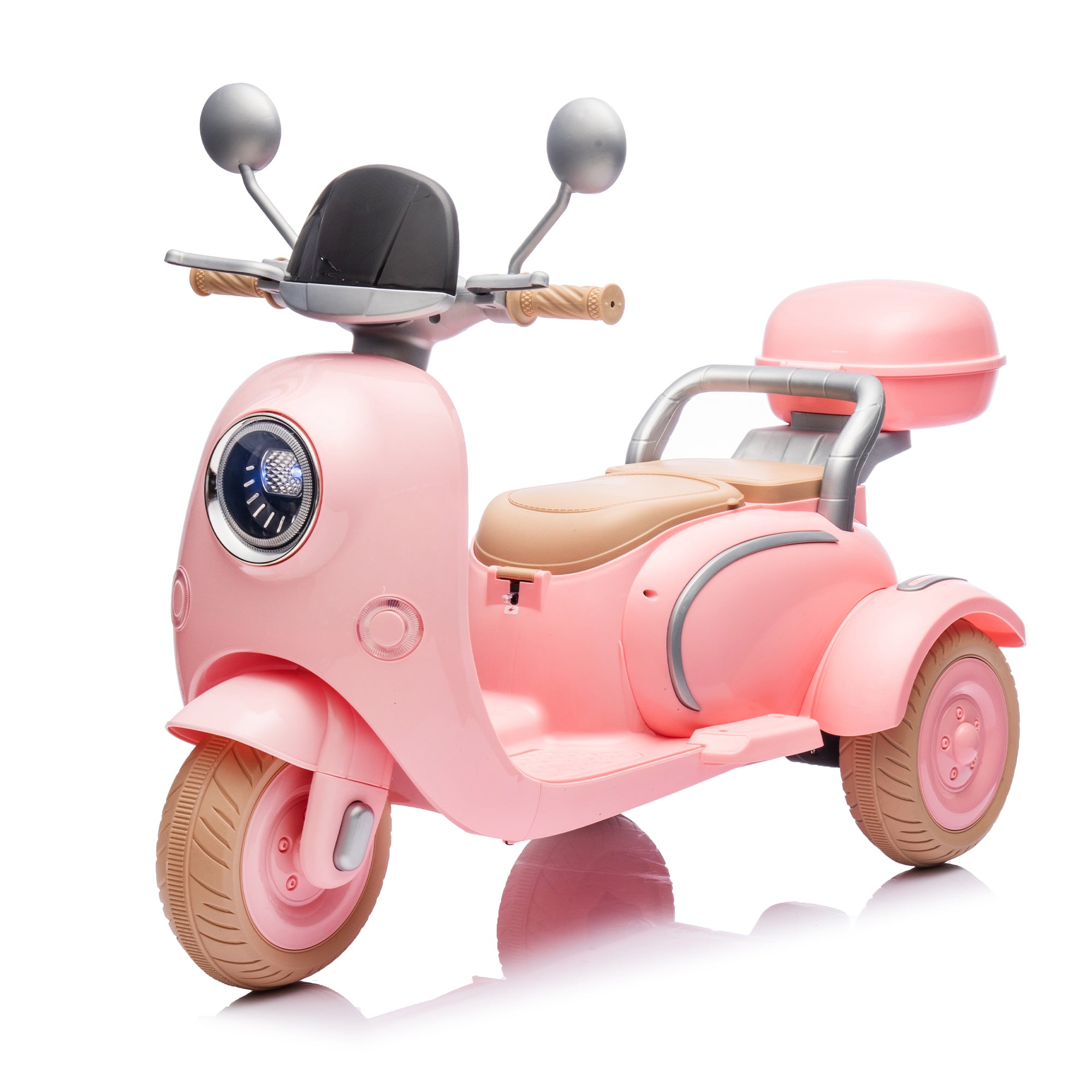 🆓🚛 12V Two-Seater Kids Ride On Electric Motorcycle, Three Wheels Kids Toy With Slow Start, Multi-Function Player, Usb, Bluetooth, Light, Backseat Flip Adult Seat, Oversized Storage Box for Kids Aged 3-6.