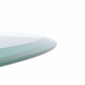 CALMY 38.6" Inch Round Tempered Glass Table Top Clear Glass 2/5" Inch Thick Beveled Polished Edge