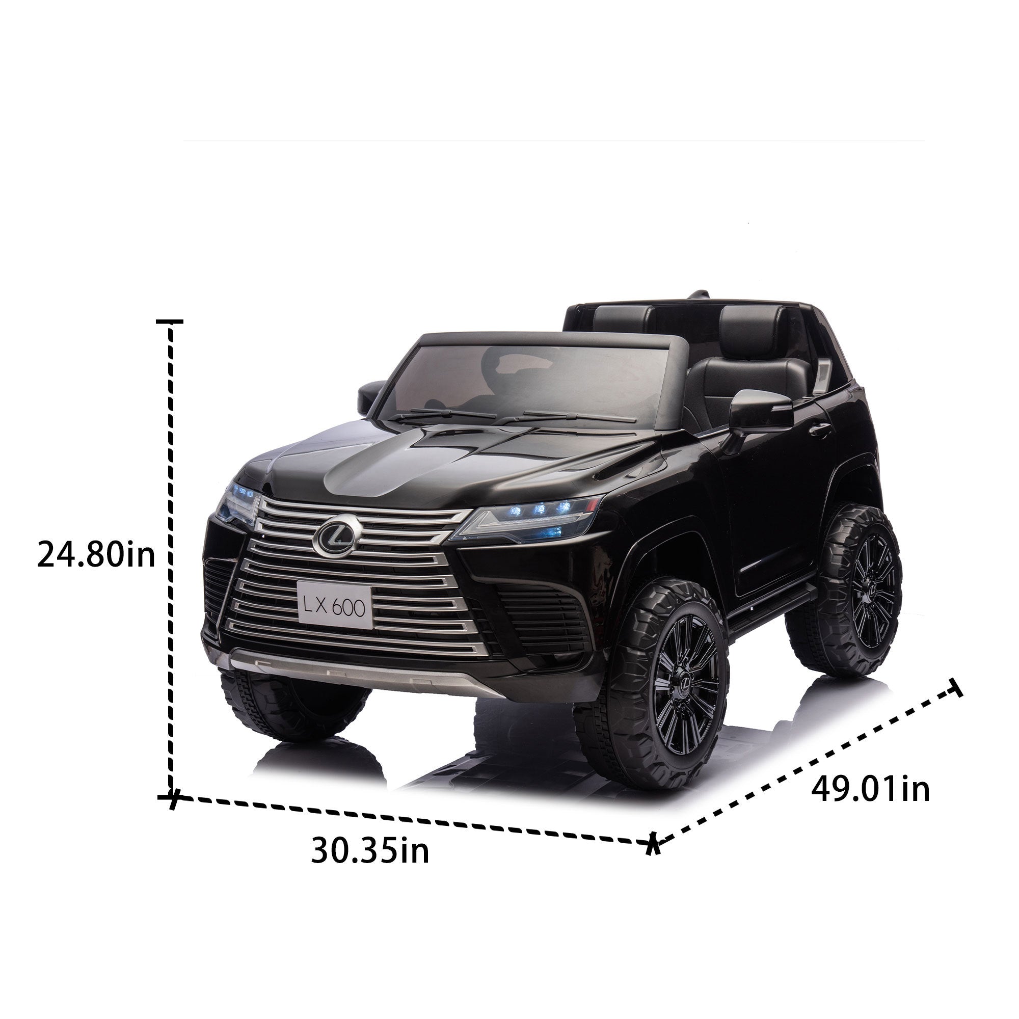 Licensed Lexus Lx600 24V Two-Seater Xxl Kids Ride On Car W/Parents Control, Seat Width 20 Inches, 2Wd, Four-Wheel Suspension, Bluetooth, Mp3, Music, Power Display, Speeds 1.86-3.11Mph for Kids.