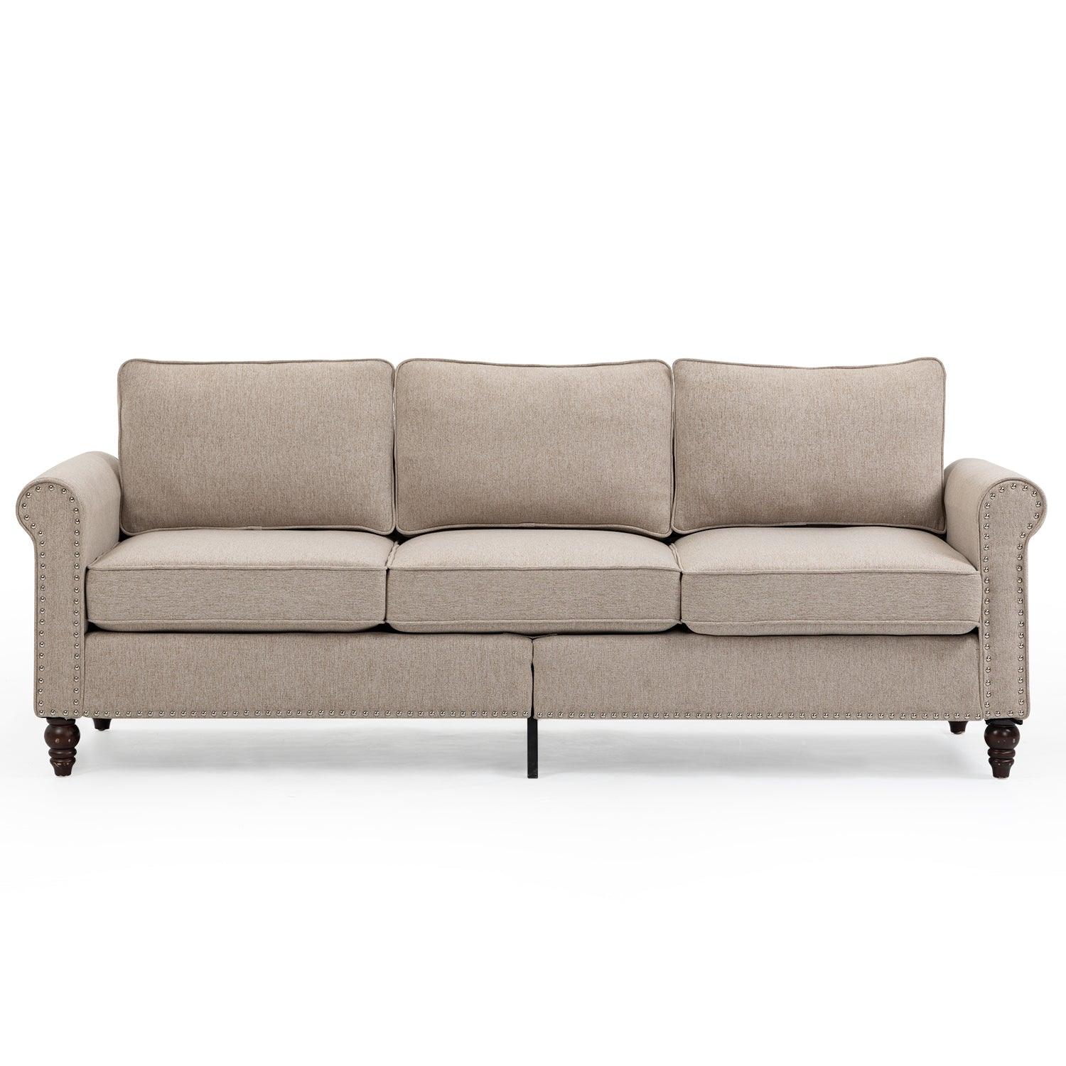 70 inch 3 Seater Loveseat Sofa, Mid Century Modern Couches for Living Room, Button Tufted Sofa LamCham