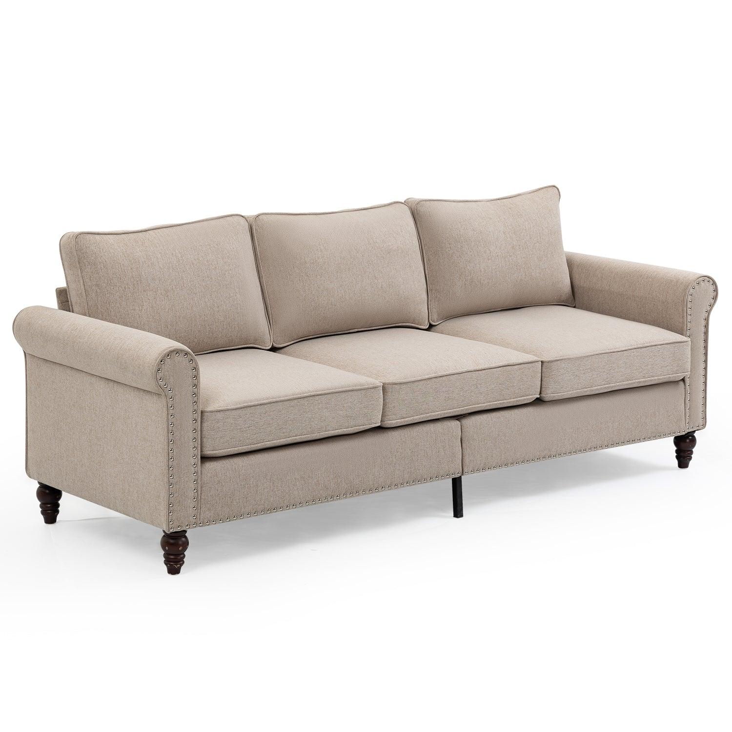 70 inch 3 Seater Loveseat Sofa, Mid Century Modern Couches for Living Room, Button Tufted Sofa LamCham