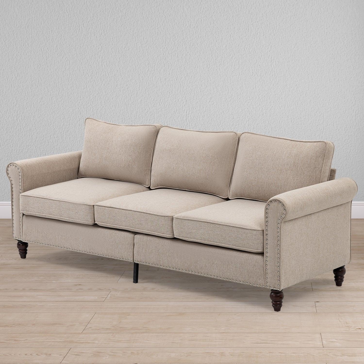 70 inch 3 Seater Loveseat Sofa, Mid Century Modern Couches for Living Room, Button Tufted Sofa LamCham