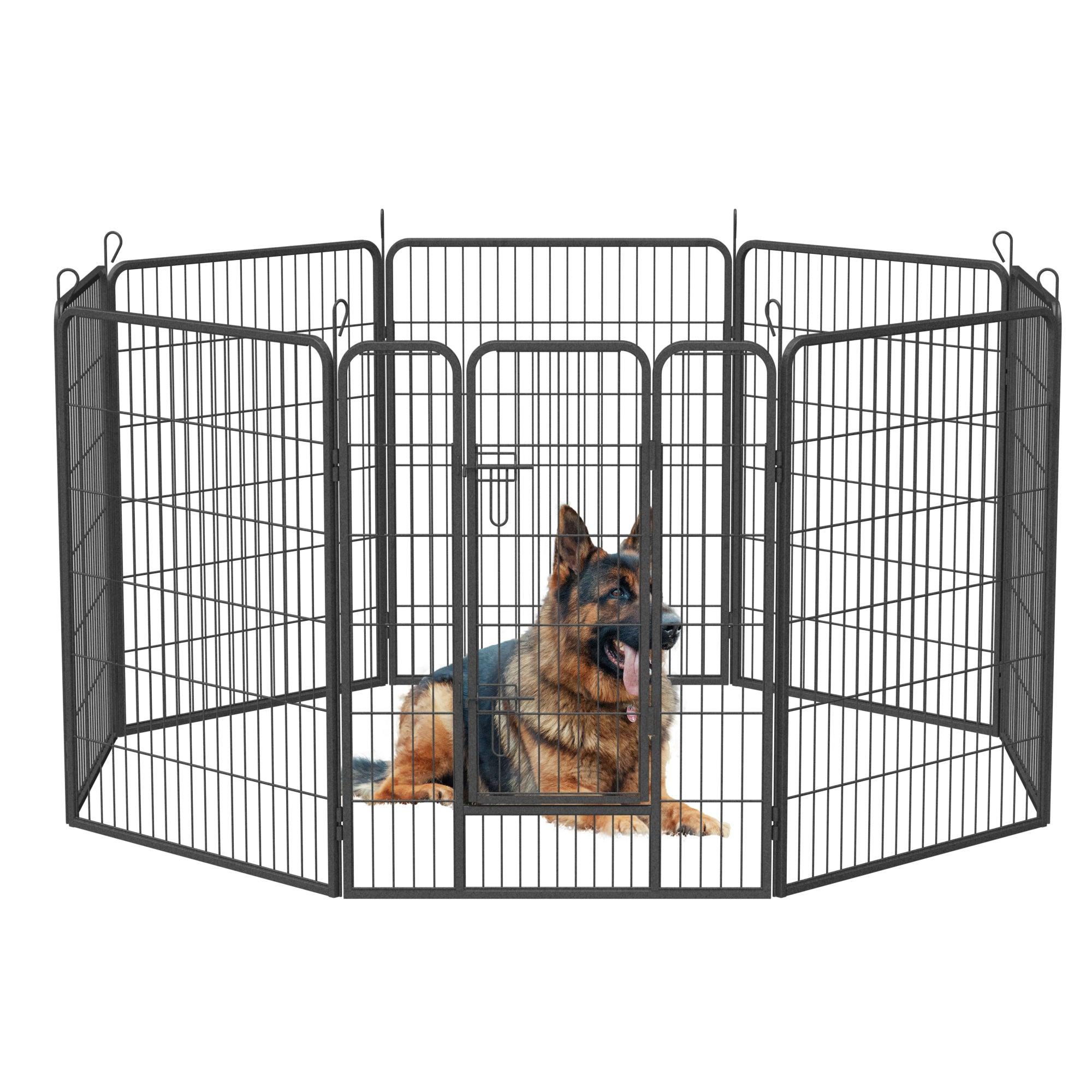 Heavy Duty Dog Pens Outdoor Dog Fence Dog Playpen For Large Dogs, 40" Dog Kennel Outdoor Pet Playpen With Doors 8 Panels Metal Exercise Pens Puppy Playpen Temporary Camping Fence For The Yard