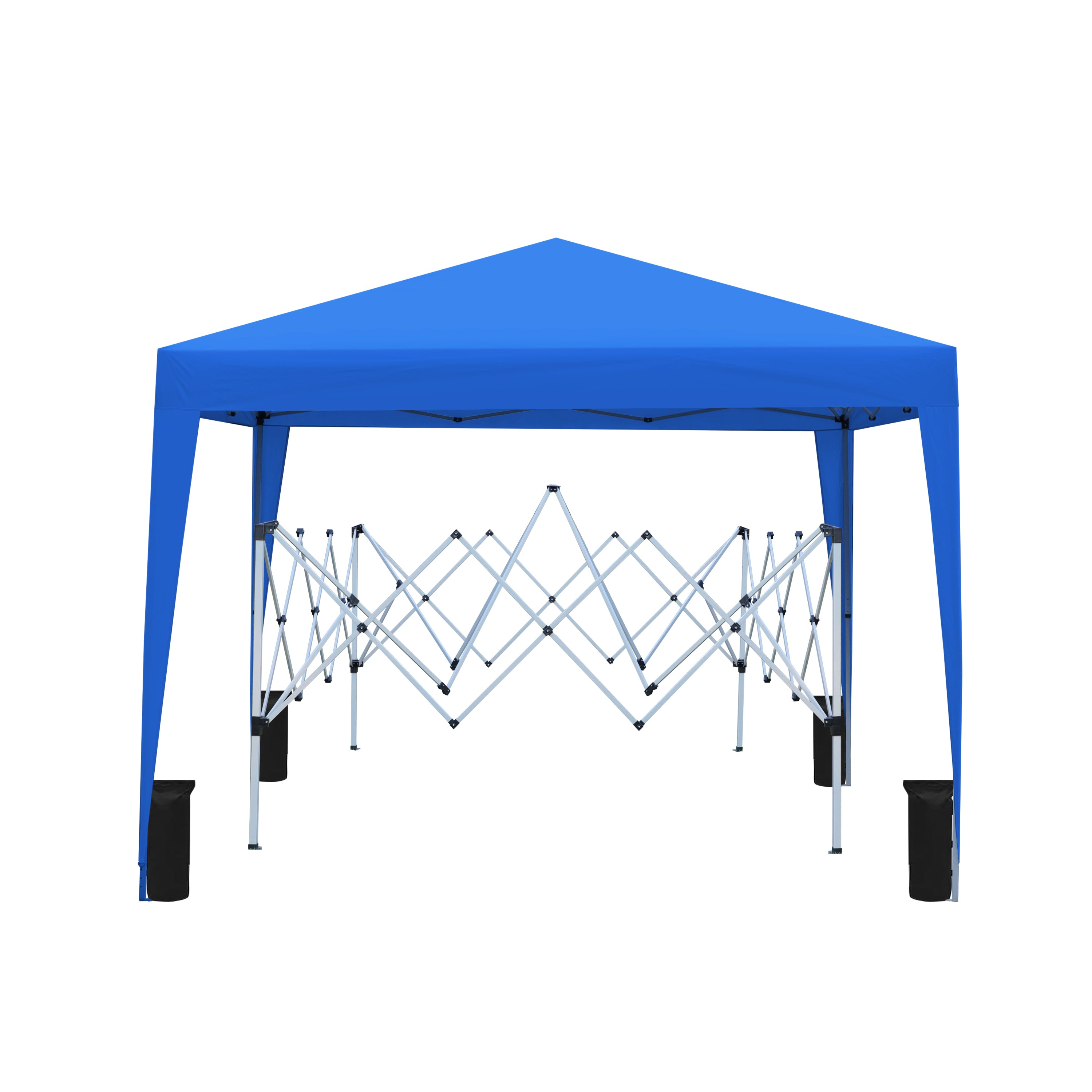 🆓🚛 Outdoor 10x 10Ft Pop Up Gazebo Canopy Tent with 4pcs Weight sand bag & Carry Bag, Blue