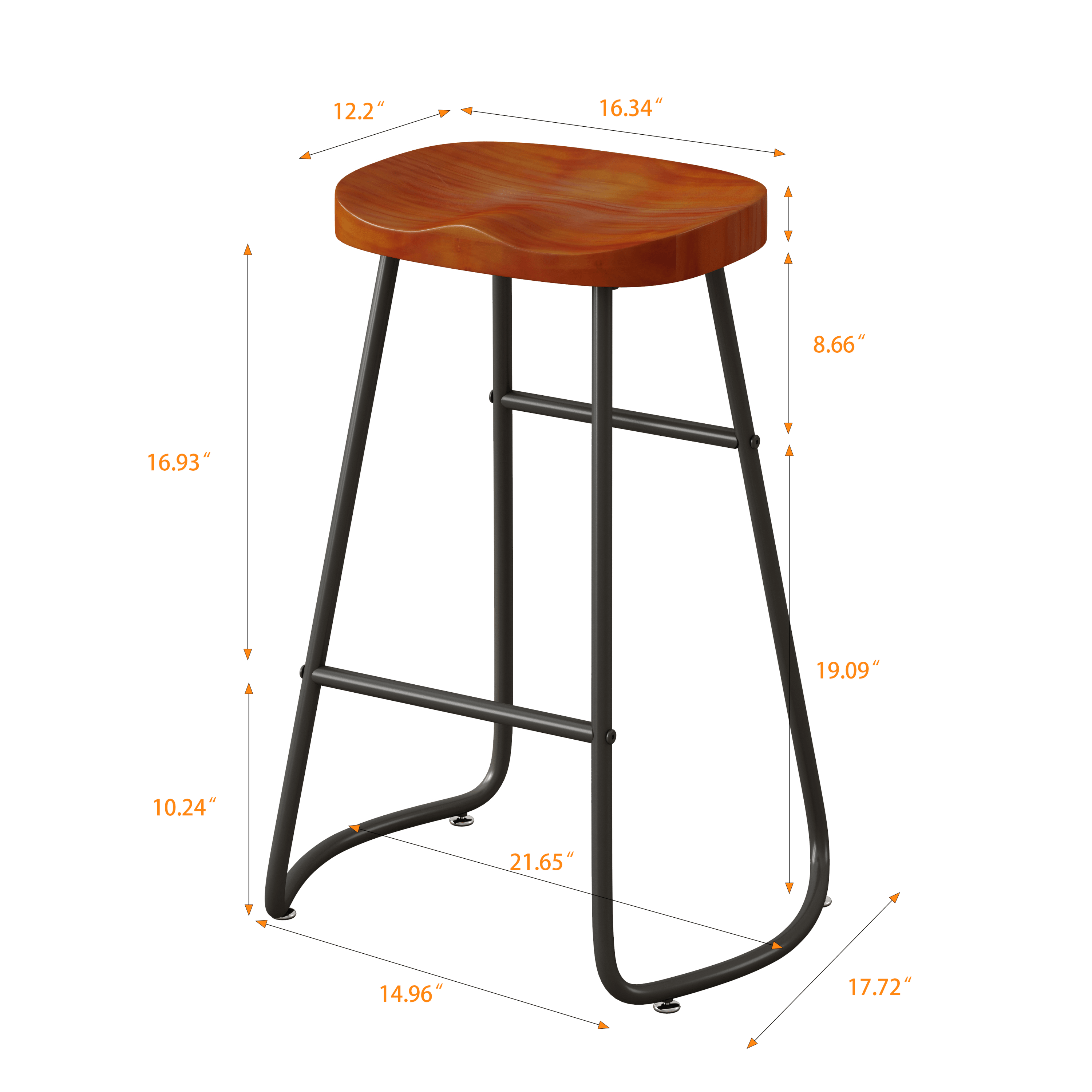 29.52" Stylish and Minimalist Bar Stools, Two-piece Counter Height Bar Stools, for Kitchen Island, Coffee Shop, Bar, Home Balcony, Brown