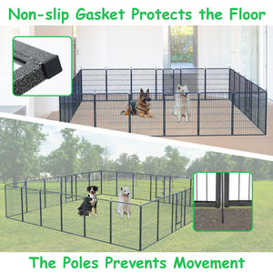 Dog Playpen Foldable 24 Panels Dog Pen 40" Height Pet Enclosure Dog Fence Outdoor With Lockable Door For Large/Medium/Small Dogs, Puppy Playpen, RV, Camping Pet Fence