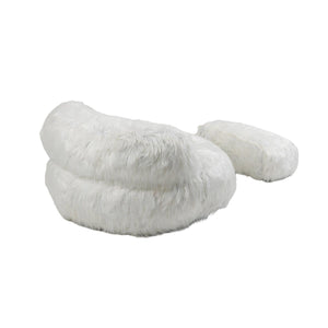 Gramanda 2-In-1 Bean Bag Chair Faux Fur Lazy Sofa & Ottoman Footstool For Adults And Kids - White