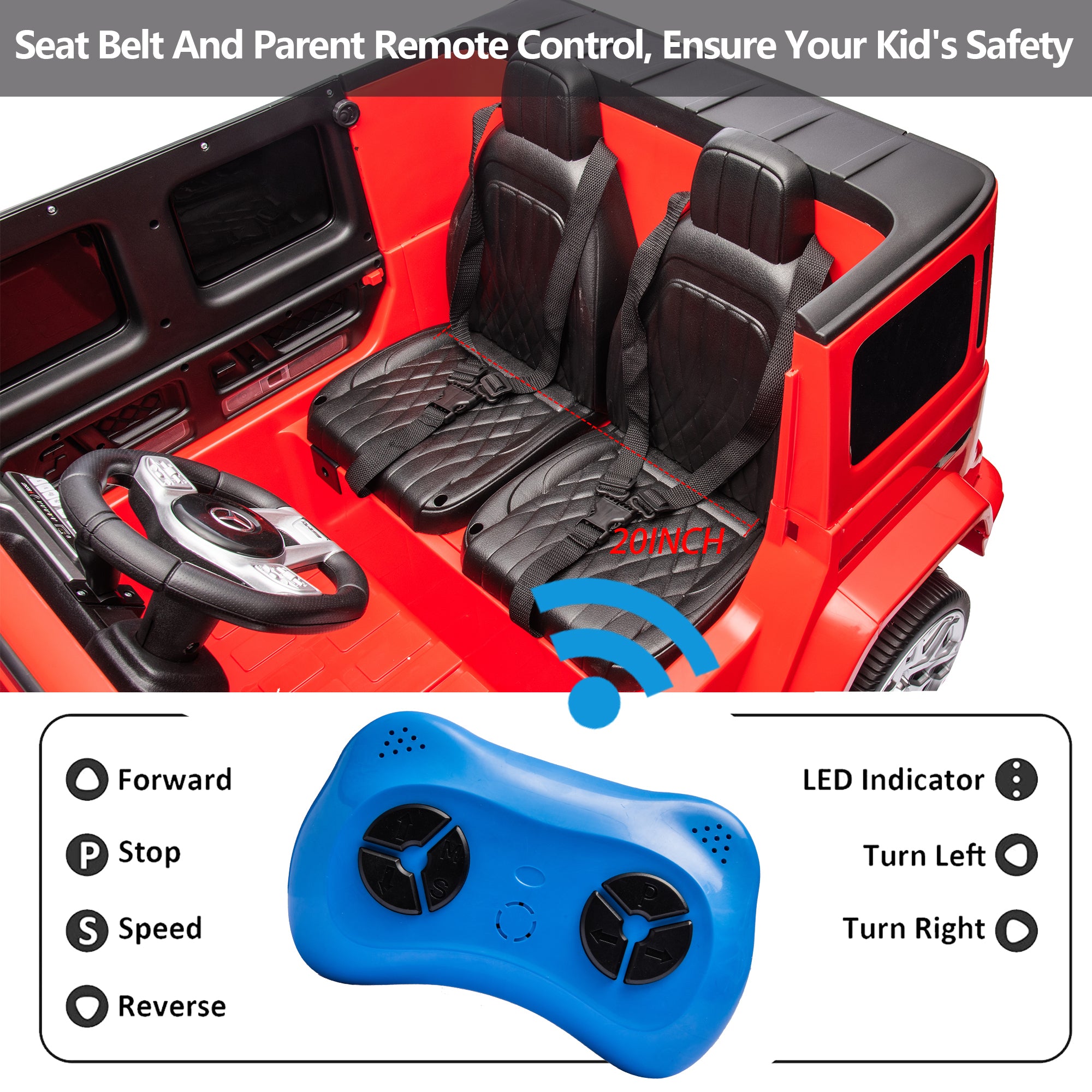 🆓🚛 24V 2-Seater Kids Ride On Car Licensed Mercedes-Benz G63 Powerful 4Wd for Kids Ages 3-8, With 7Ah Big Battery, Remote Control, Soft Braking, 4-Wheel Suspension, Led Headlight & Music, Red