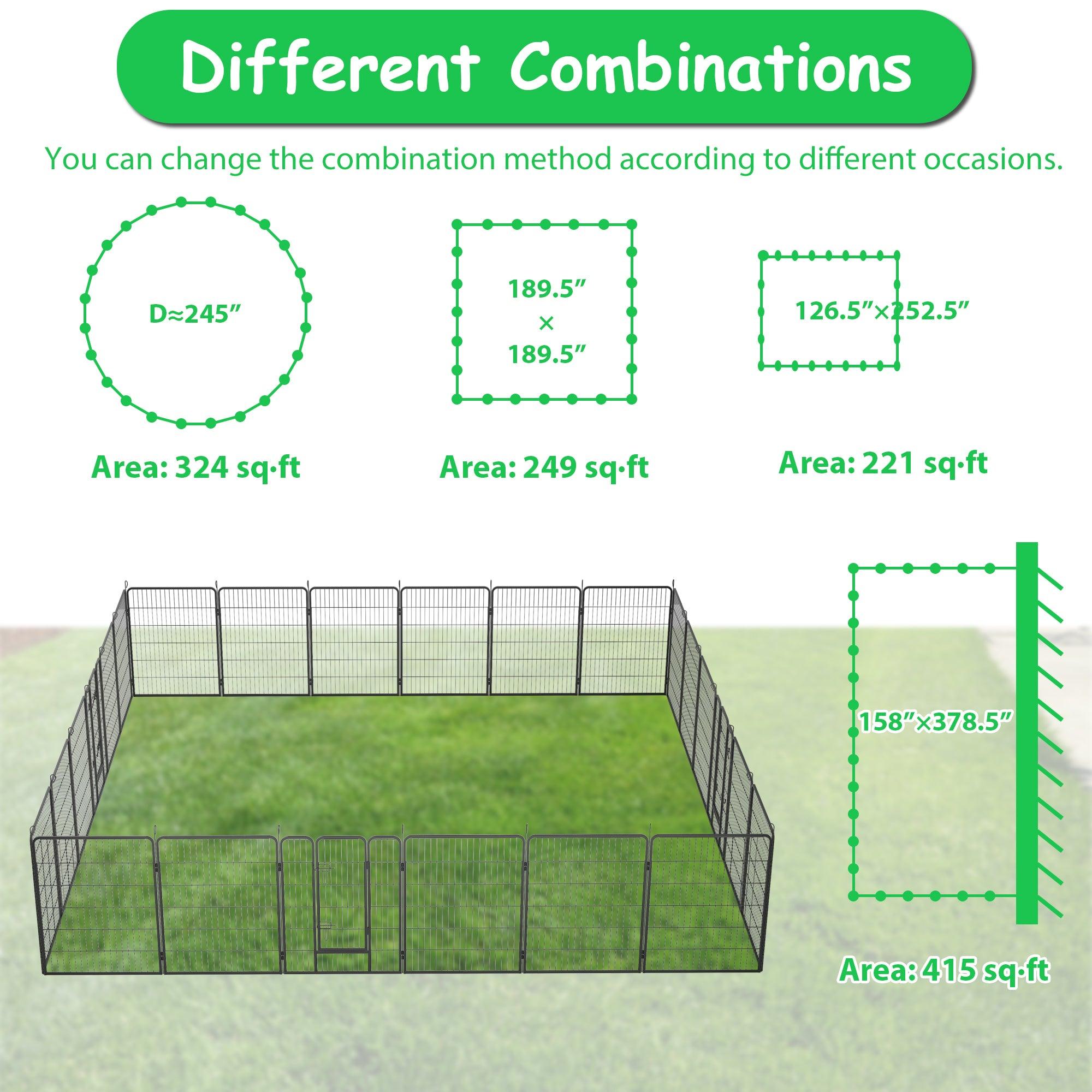 Dog Playpen Foldable 24 Panels Dog Pen 40" Height Pet Enclosure Dog Fence Outdoor With Lockable Door For Large/Medium/Small Dogs, Puppy Playpen, RV, Camping Pet Fence