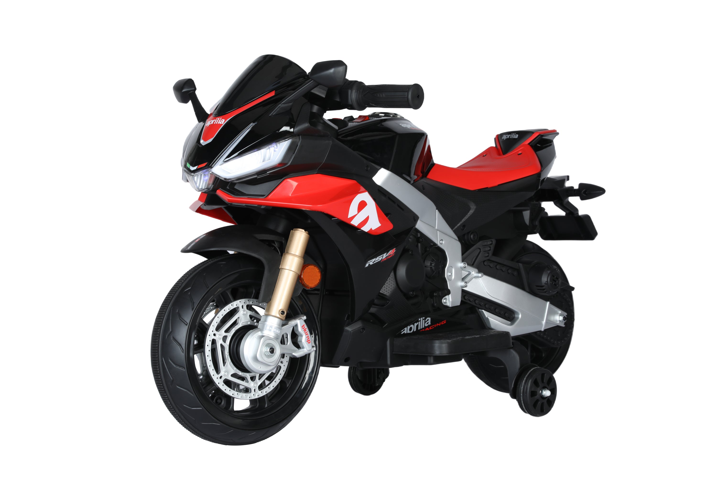 Kids Ride On Motorcycle 2Mph Top Speed, Motorbike Electric, Ride On Motorcycle for Kids With Shock Absorber/Training Wheels/Realistic Music&Sound-Black