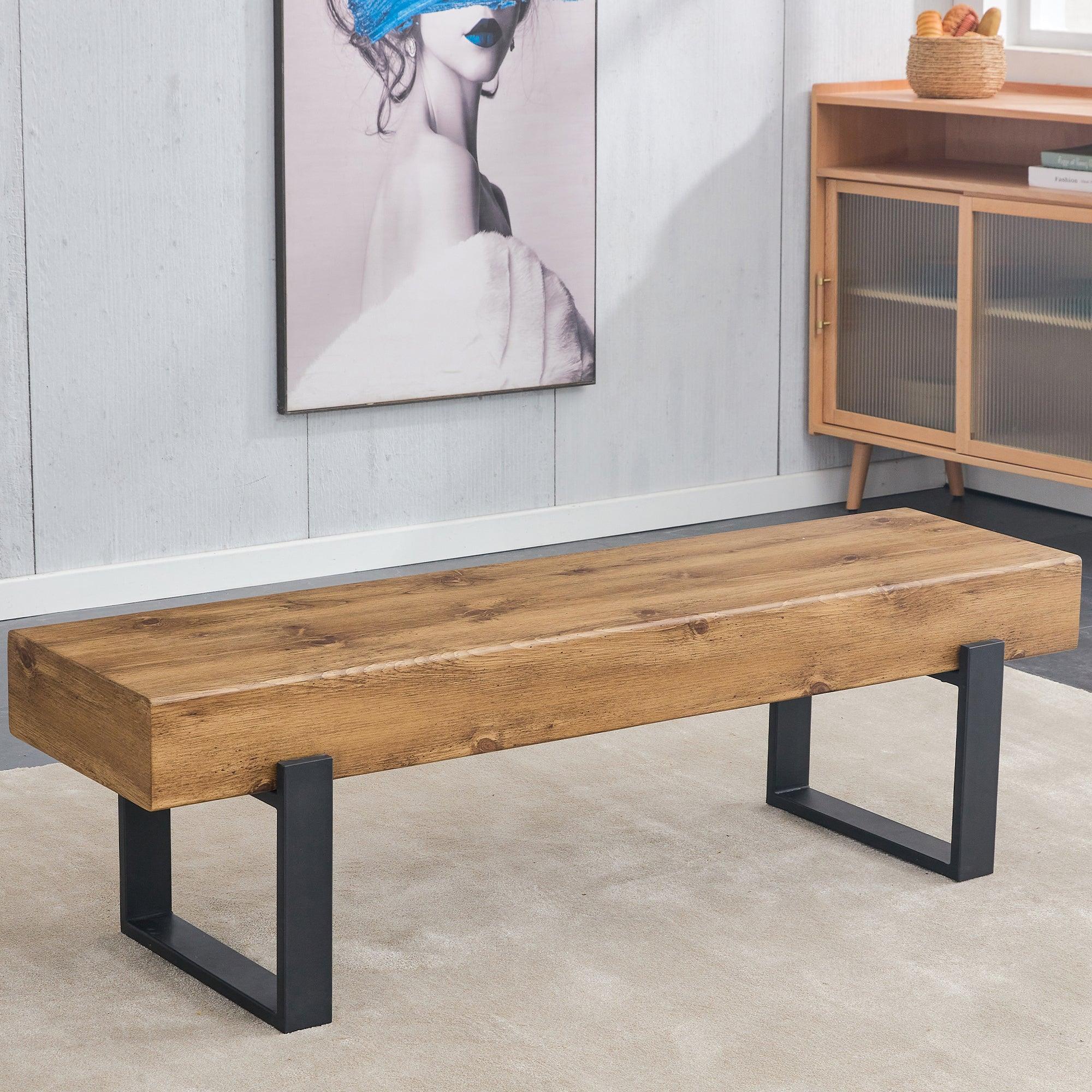 🆓🚛 59" Dining Bench, Farmhouse Indoor Kitchen Table Benches, Bed Bench, Industrial Shoe Bench, Entryway Benches