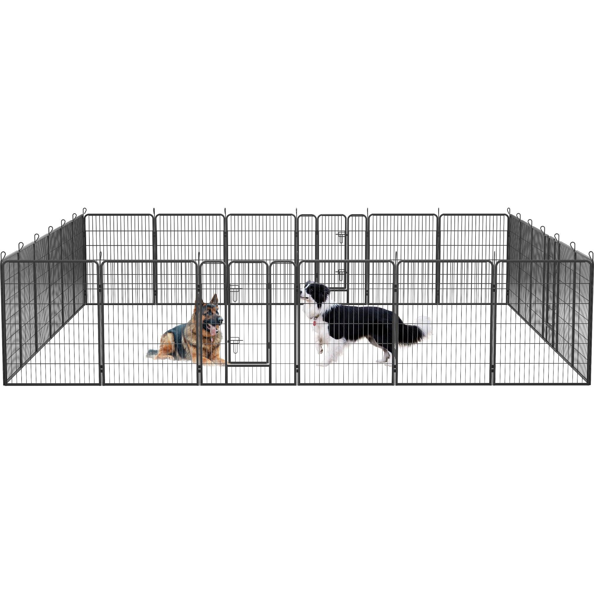 Dog Playpen Foldable 24 Panels Dog Pen 40" Height Pet Enclosure Dog Fence Outdoor With Lockable Door For Large/Medium/Small Dogs, Puppy Playpen, RV, Camping Pet Fence