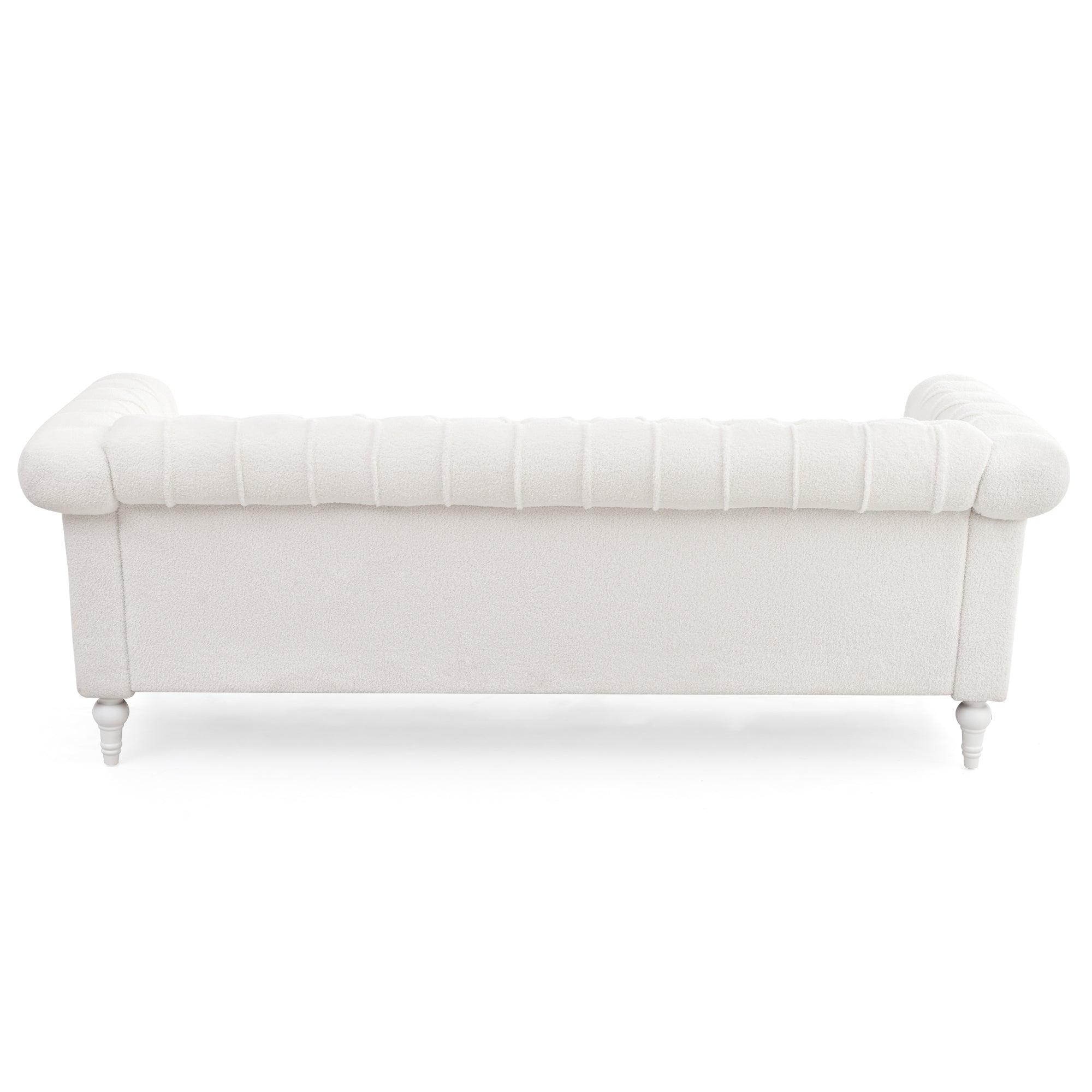 83.66 Inch Width Traditional Square Arm removable cushion 3 seater Sofa LamCham