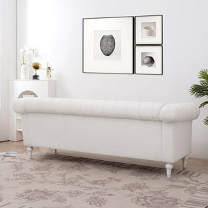 83.66 Inch Width Traditional Square Arm removable cushion 3 seater Sofa LamCham