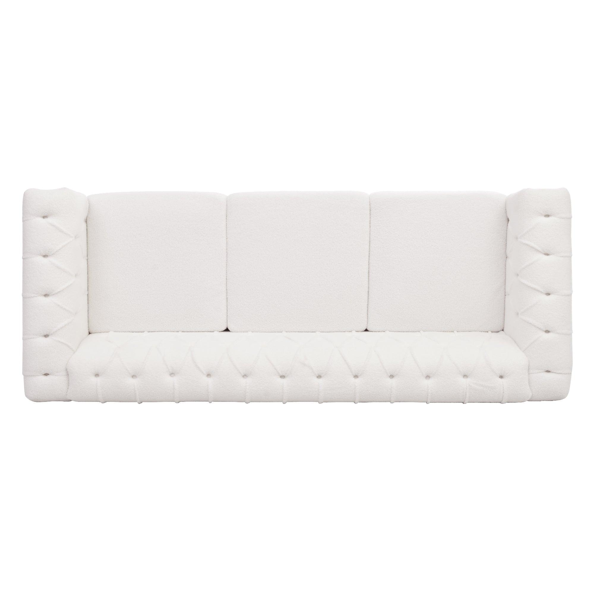 83.66 Inch Width Traditional Square Arm removable cushion 3 seater Sofa LamCham