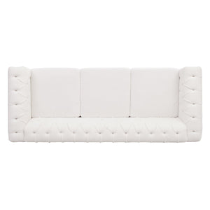 83.66 Inch Width Traditional Square Arm removable cushion 3 seater Sofa LamCham