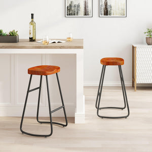 29.52" Stylish and Minimalist Bar Stools, Two-piece Counter Height Bar Stools, for Kitchen Island, Coffee Shop, Bar, Home Balcony, Brown