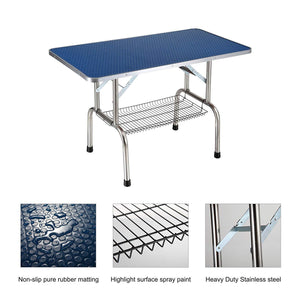 36" Folding Dog Pet Grooming Table Heavy Duty Stainless Steel Pet Dog Cat Grooming Table