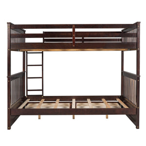 Full-Over-Full Bunk Bed with Ladders and Two Storage Drawers (Espresso)